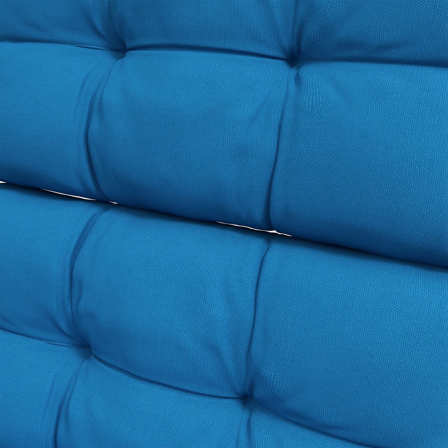 2pc Outdoor Seat Cushions with Backrest, Ties, Water Repellent Seat Pads for Chair, Garden Patio, Blue