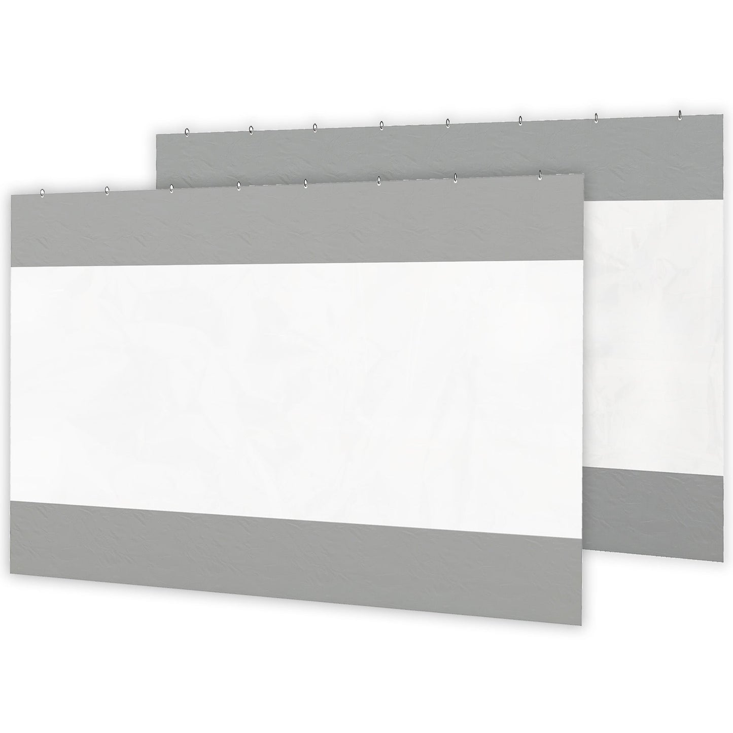2 Pack Pergola Gazebo Side Panels with Large Window, for 3(m) Long Garden Pergola, 3x2m Gazebo Side Curtains Replacement, Grey