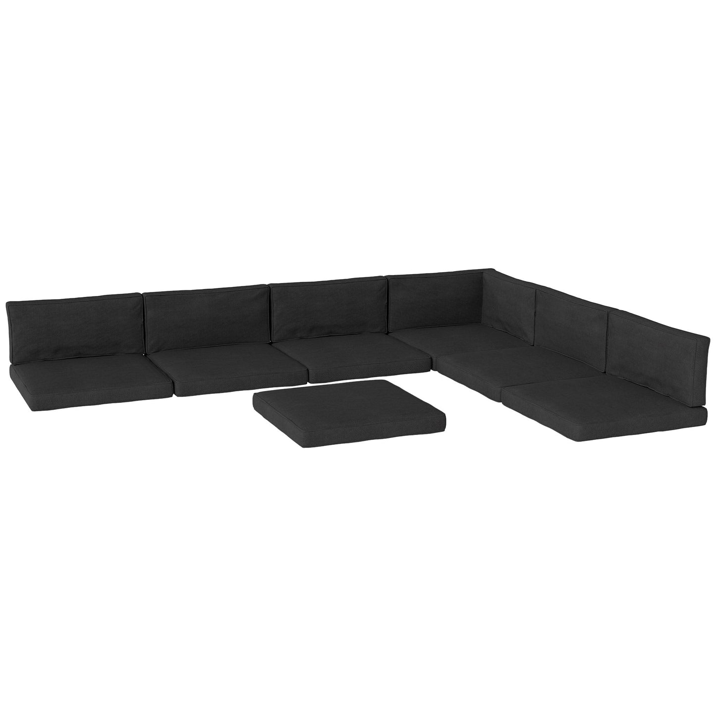 Replacement Cushions for Rattan Furniture, 14 Piece Outdoor Seat Cushion Pad for Patio Conversation Set, 7 Seat Cushions and 7 Back Cushions, Black