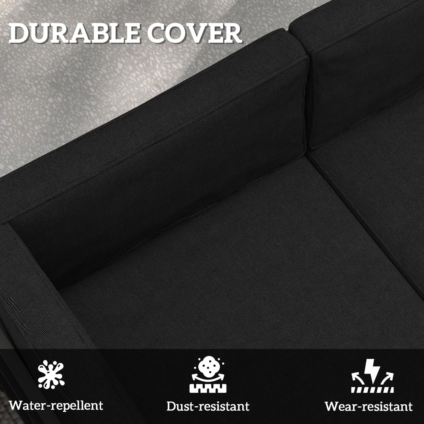 Replacement Cushions for Rattan Furniture, 14 Piece Outdoor Seat Cushion Pad for Patio Conversation Set, 7 Seat Cushions and 7 Back Cushions, Black