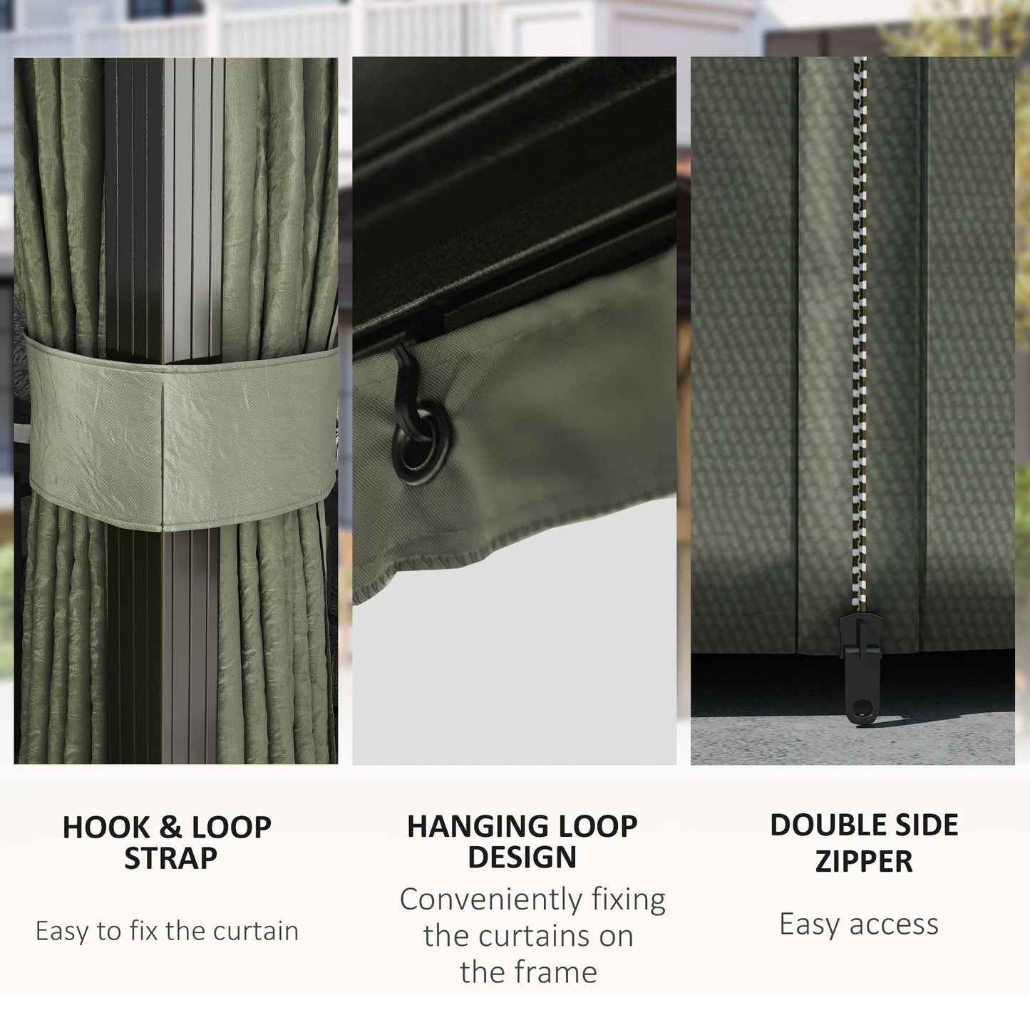 3 x 4m Hardtop Gazebo Canopy with Metal Roof, Aluminium Gazebo Permanent Pavilion with Netting and Curtains, Dark Grey