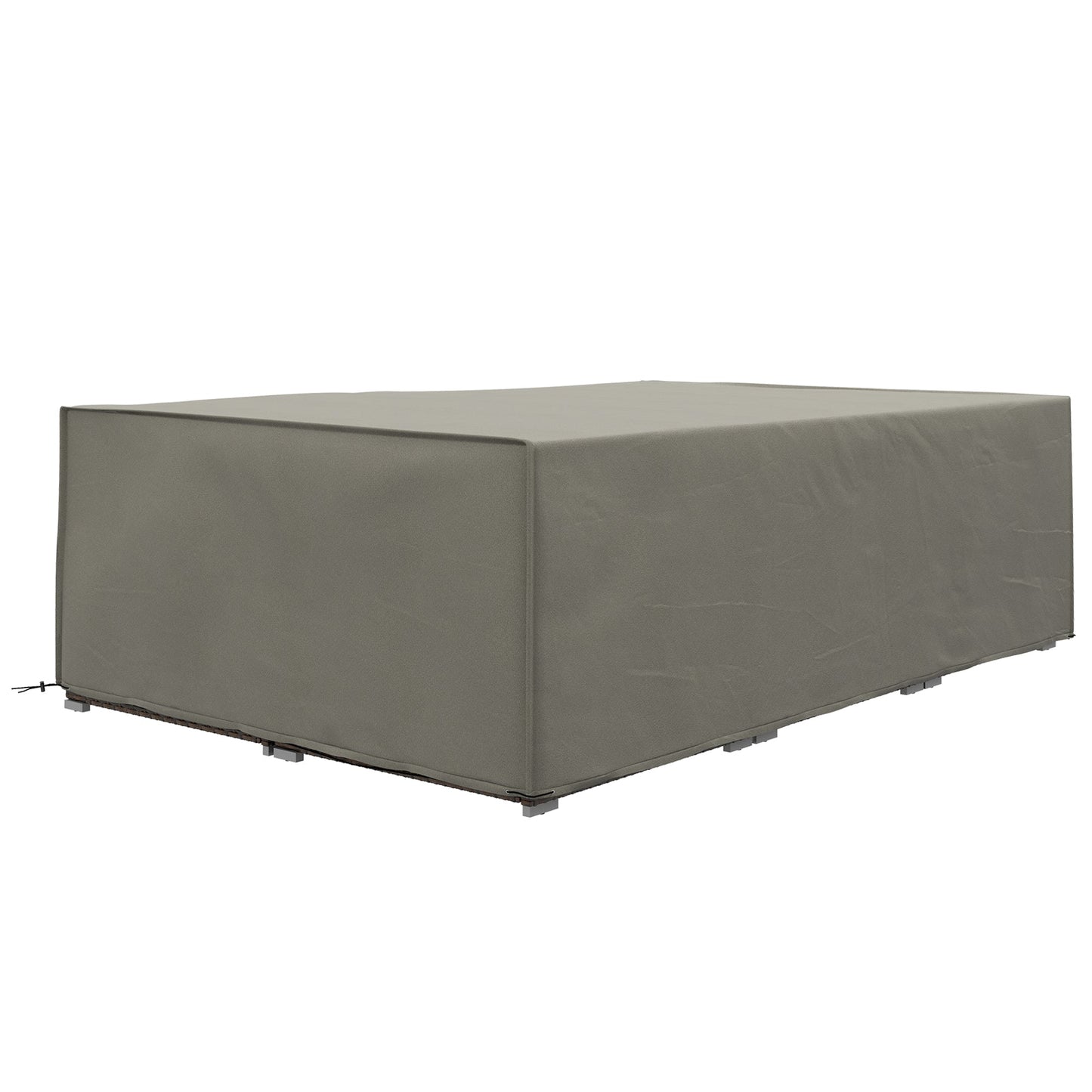 Garden Furniture Cover, Oxford Fabric Outdoor Rectangular Rattan Furniture Cover with PE Coating, Waterproof, Windproof, Anti-UV, 222 x 155 x 67cm, Grey