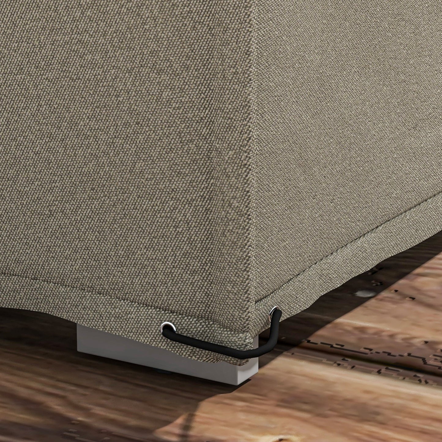 Garden Furniture Cover, Oxford Fabric Outdoor Rectangular Rattan Furniture Cover with PE Coating, Waterproof, Windproof, Anti-UV, 222 x 155 x 67cm, Grey