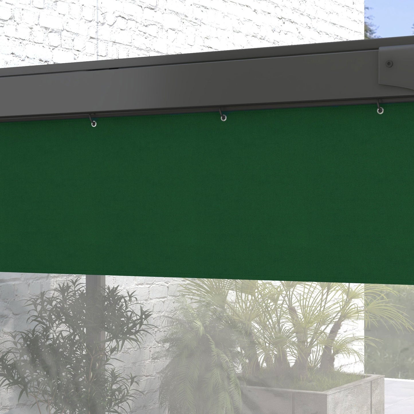 2 Pack Pergola Gazebo Side Panels with Large Window, for 3(m) Long Garden Pergola, 3x2m Gazebo Side Curtains Replacement, Green