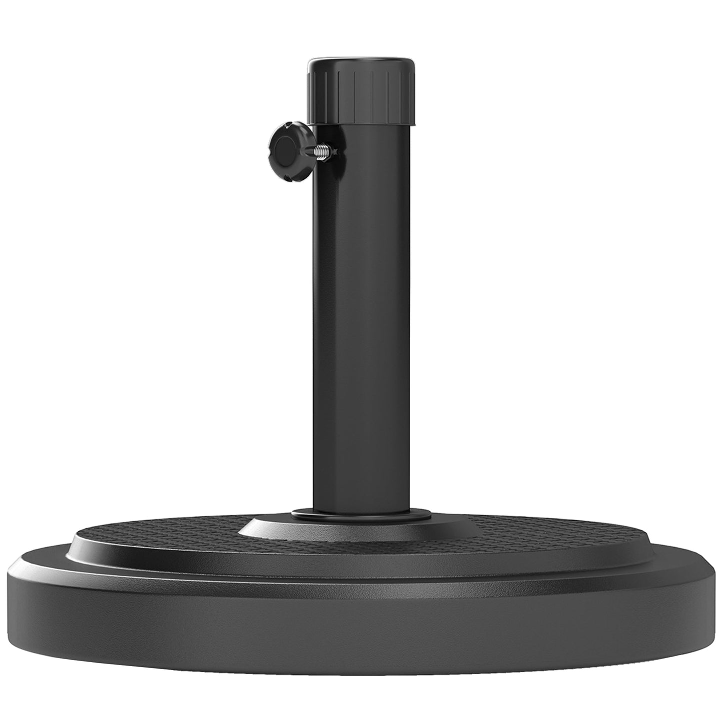 22kg Garden Parasol Base, Round HDPE Sun Umbrella Base, Heavy Duty Outdoor Umbrella Stand for 38mm or 48mm Outdoor Umbrella Poles, Black