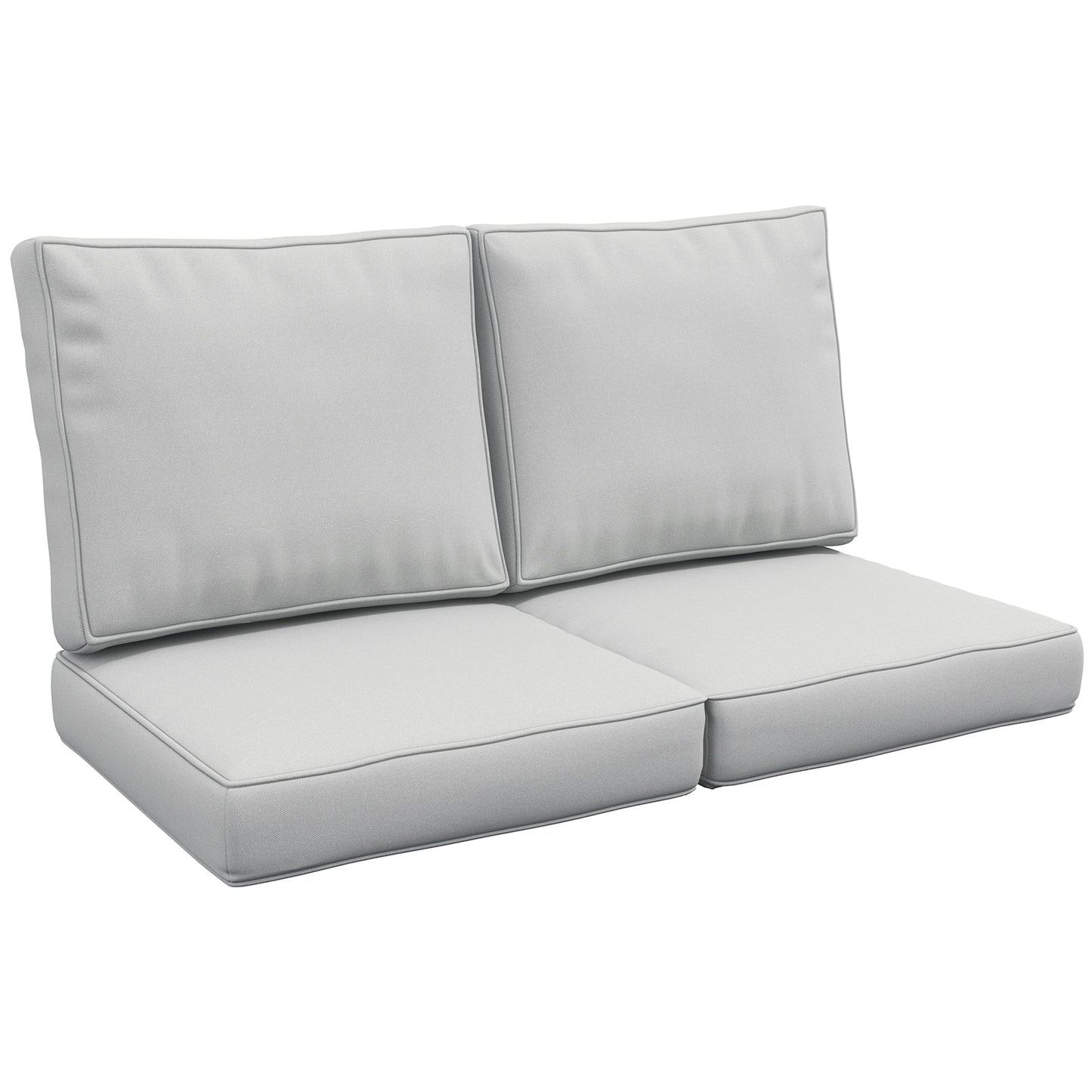 2 Seater Outdoor Seat Cushions, Backrest, Water Repellent Seat Pads for Dining Chair, Swing, Sofa, Light Grey