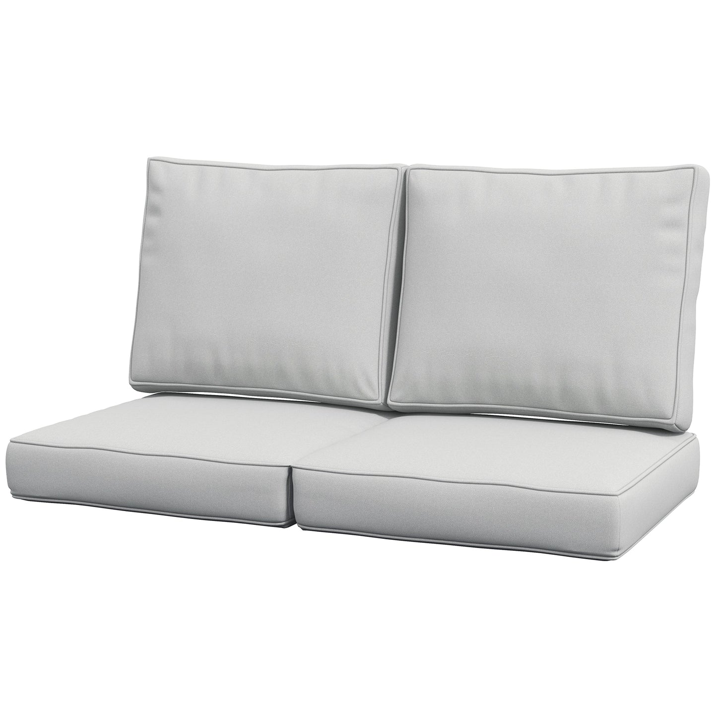2 Seater Outdoor Seat Cushions, Backrest, Water Repellent Seat Pads for Dining Chair, Swing, Sofa, Light Grey