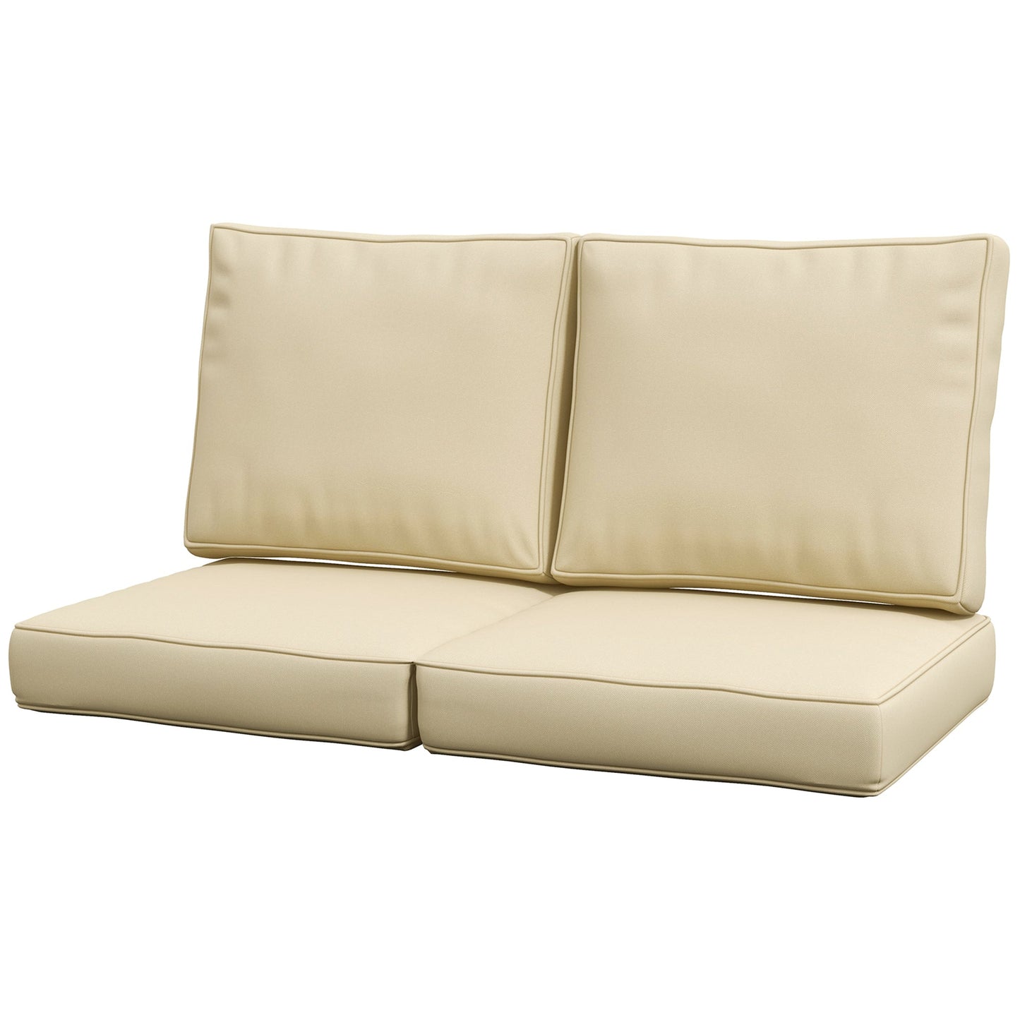 2 Seater Outdoor Seat Cushions, Backrest, Water Repellent Seat Pads for Dining Chair, Swing, Sofa, Beige