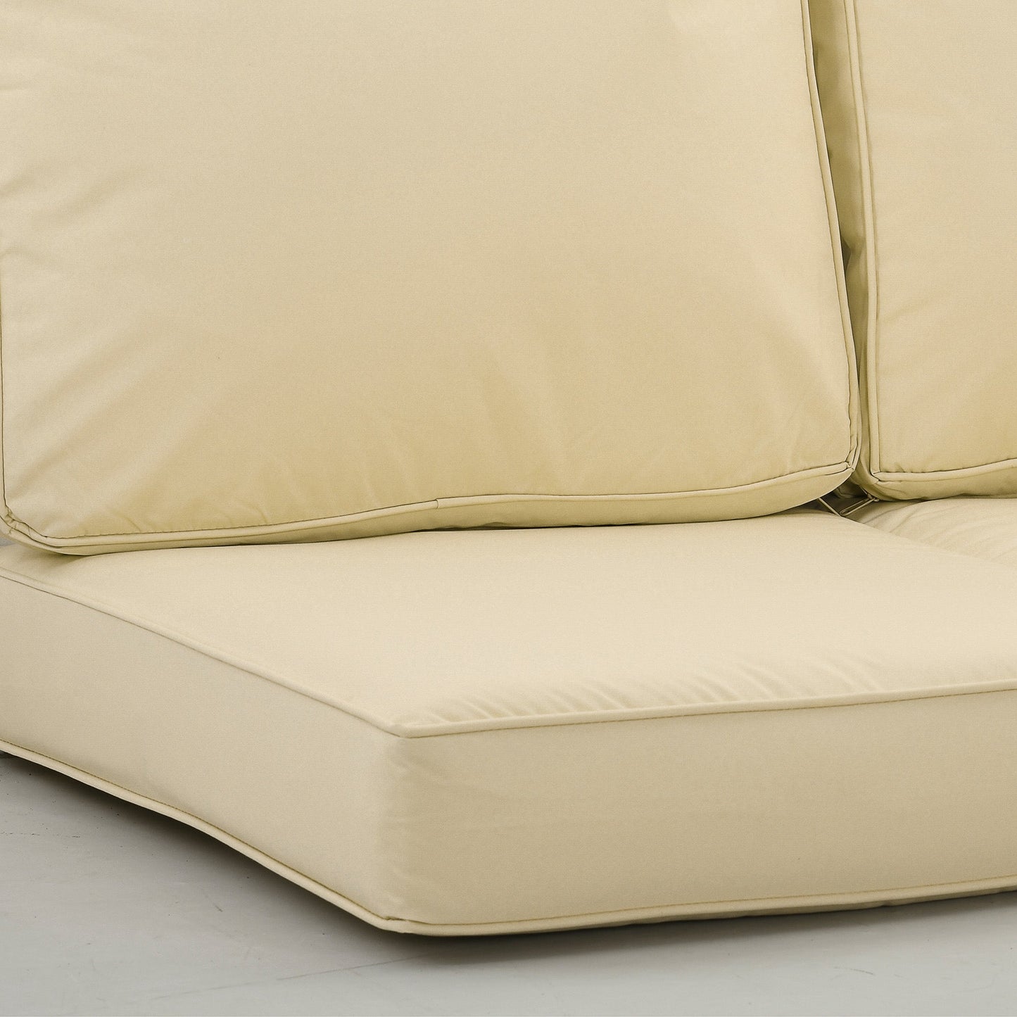 2 Seater Outdoor Seat Cushions, Backrest, Water Repellent Seat Pads for Dining Chair, Swing, Sofa, Beige