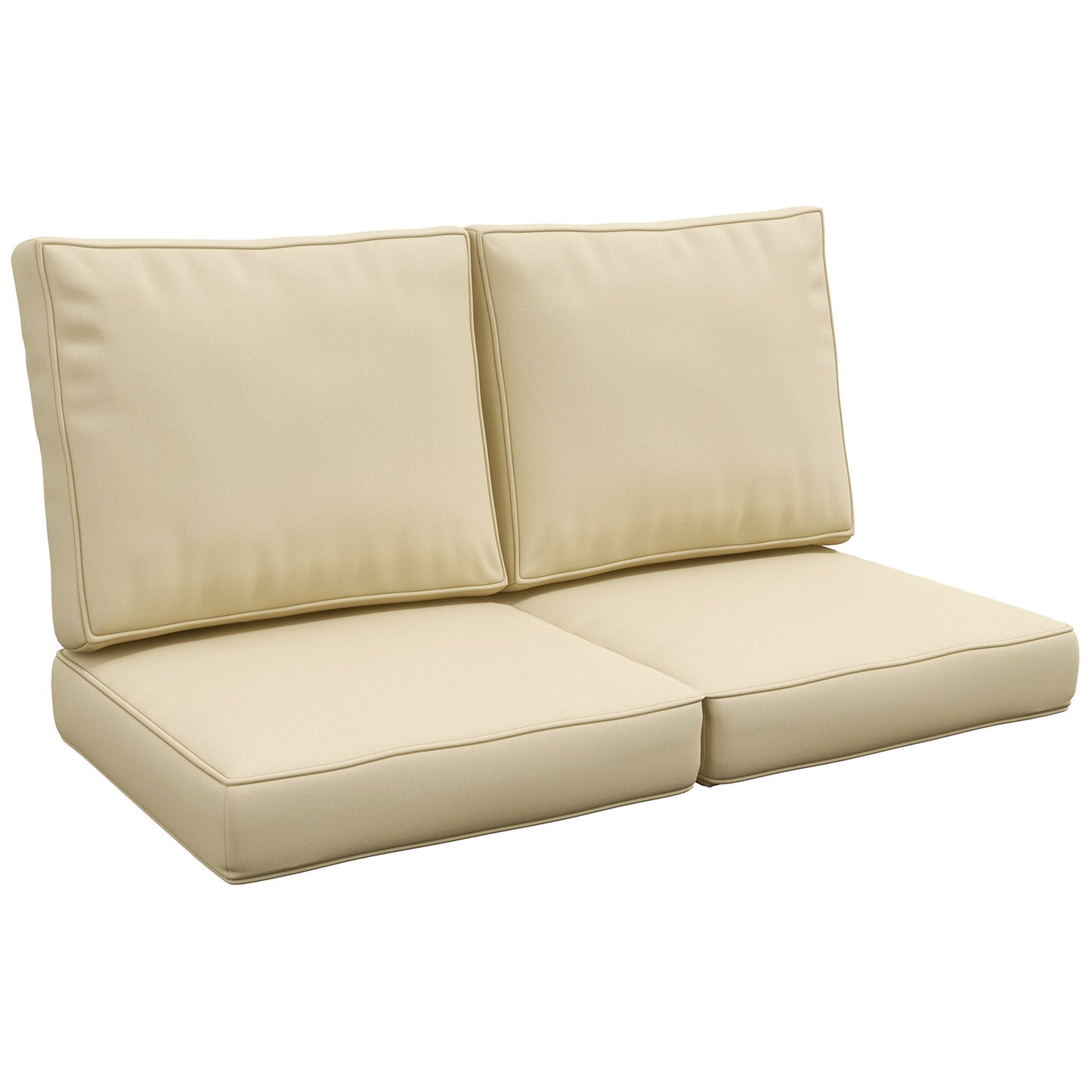2 Seater Outdoor Seat Cushions, Backrest, Water Repellent Seat Pads for Dining Chair, Swing, Sofa, Beige
