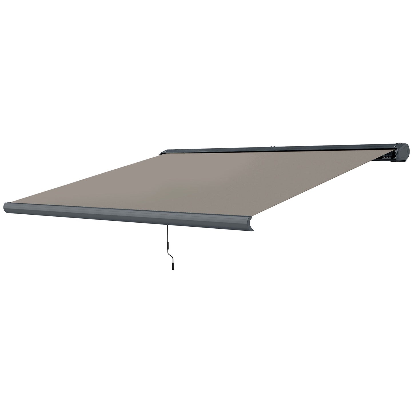 4 x 3(m) Full Cassette Electric Awning with Remote Controller, Aluminium Frame DIY Retractable Garden Awning, UPF50+ Sun Shade Canopy for Deck Door Window, Light Grey
