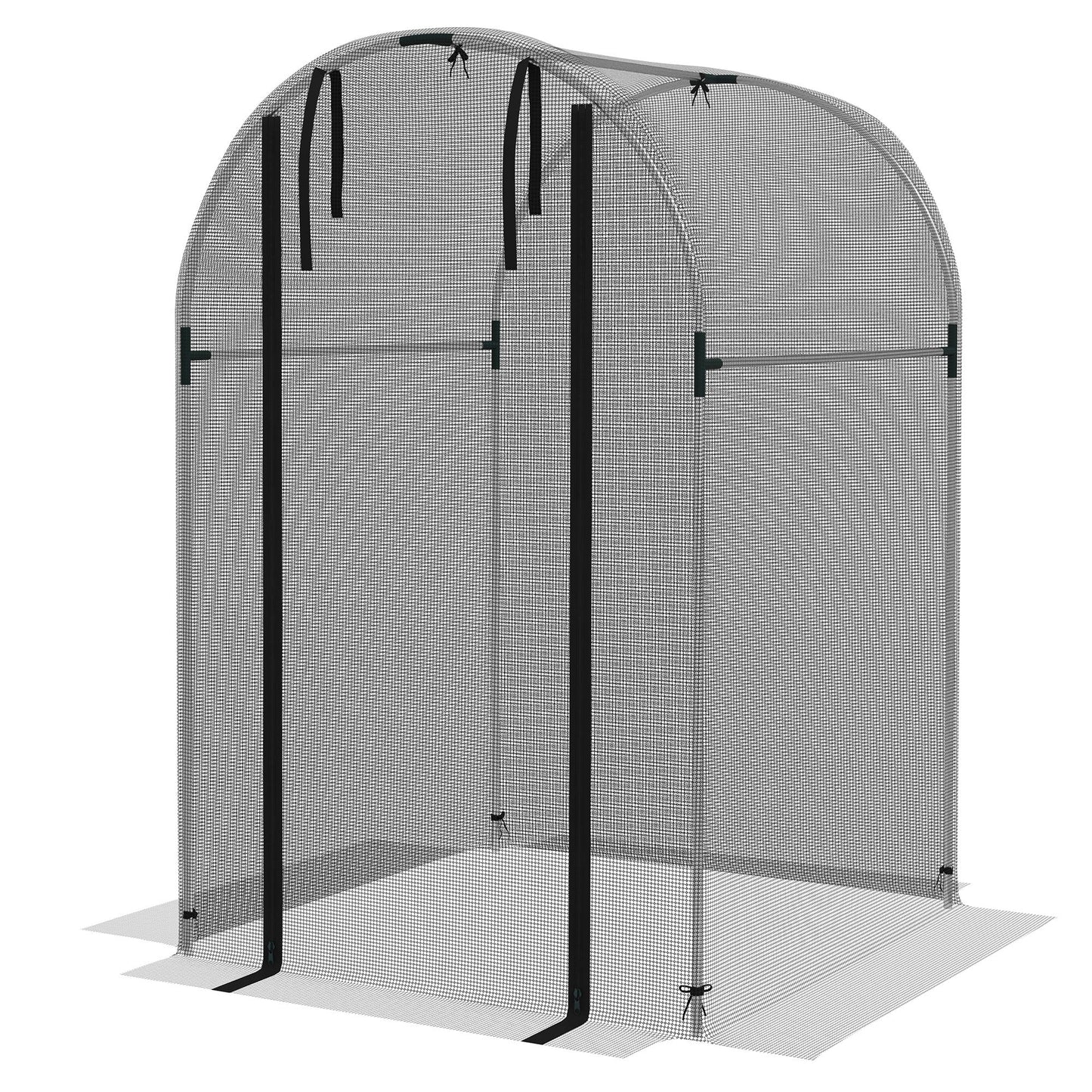Fruit Cage Bird Netting, Heavy Duty Fruit and Vegetable Protection Tent with Zipped Door, Anti Bird, Insects, Small Animals, 1.2 x 1.2 x 1.9m, Black
