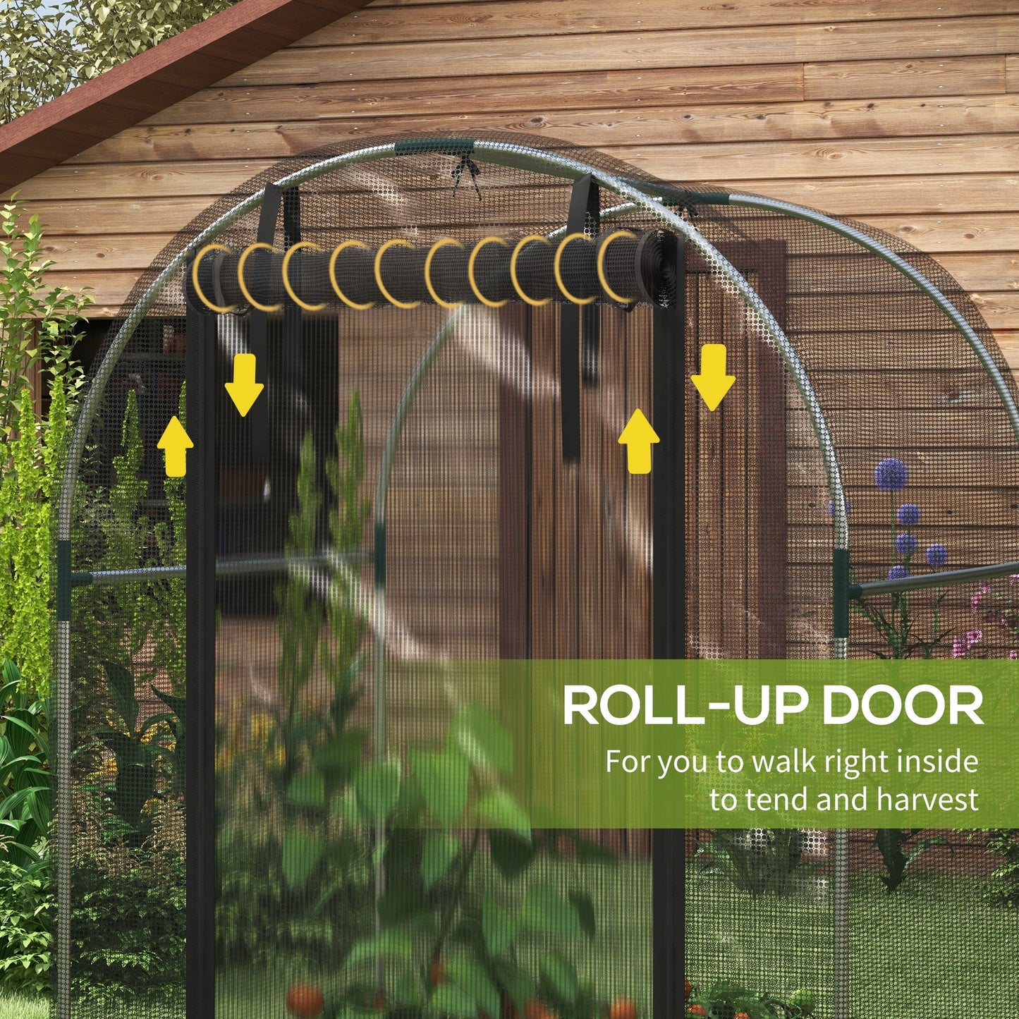 Fruit Cage Bird Netting, Heavy Duty Fruit and Vegetable Protection Tent with Zipped Door, Anti Bird, Insects, Small Animals, 1.2 x 1.2 x 1.9m, Black