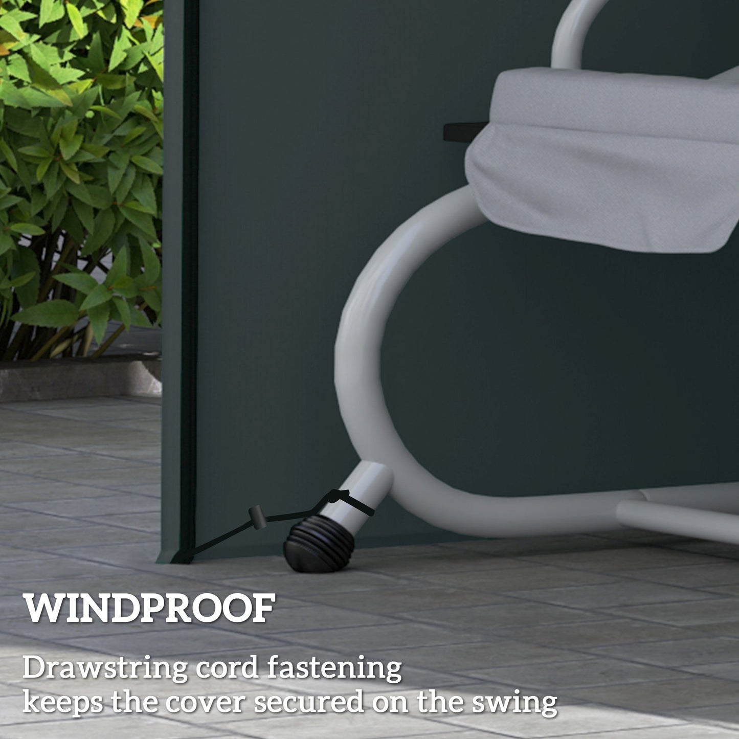 3 Seater Garden Swing Cover, Waterproof Swing Chair Cover, Windproof and Anti-UV 420D Outdoor Swing Bench Cover with Zip, 220 x 125 x 172cm, Grey