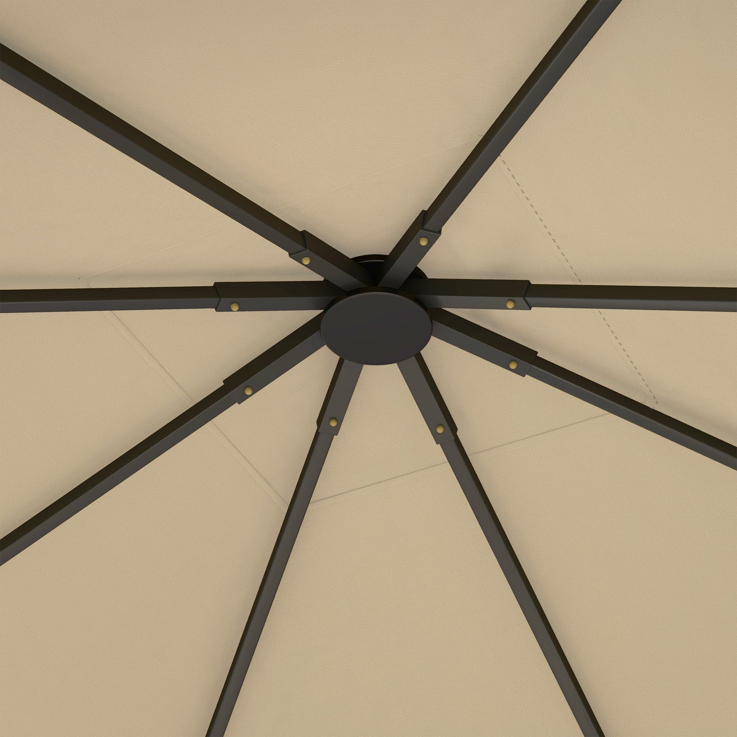 3 x 3(m) Gazebo Canopy Replacement Cover, Garden Gazebo Roof Replacement with Drain Holes, Water Resistant PVC Coating, 370g/㎡, UPF30+, TOP COVER ONLY, Beige