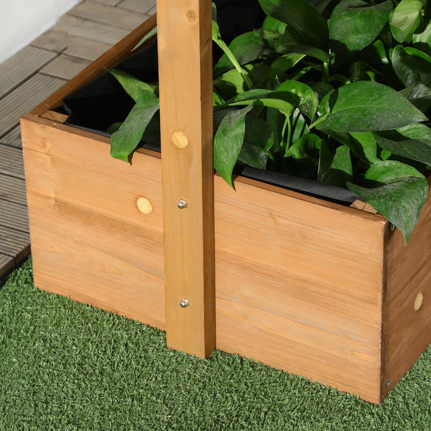 80cm x 45cm x 142cm 4-Tier Raised Garden Bed, Fir Wood Vertical Planter Box, Freestanding Elevated Plant Stand for Indoor Outdoor Use, Orange