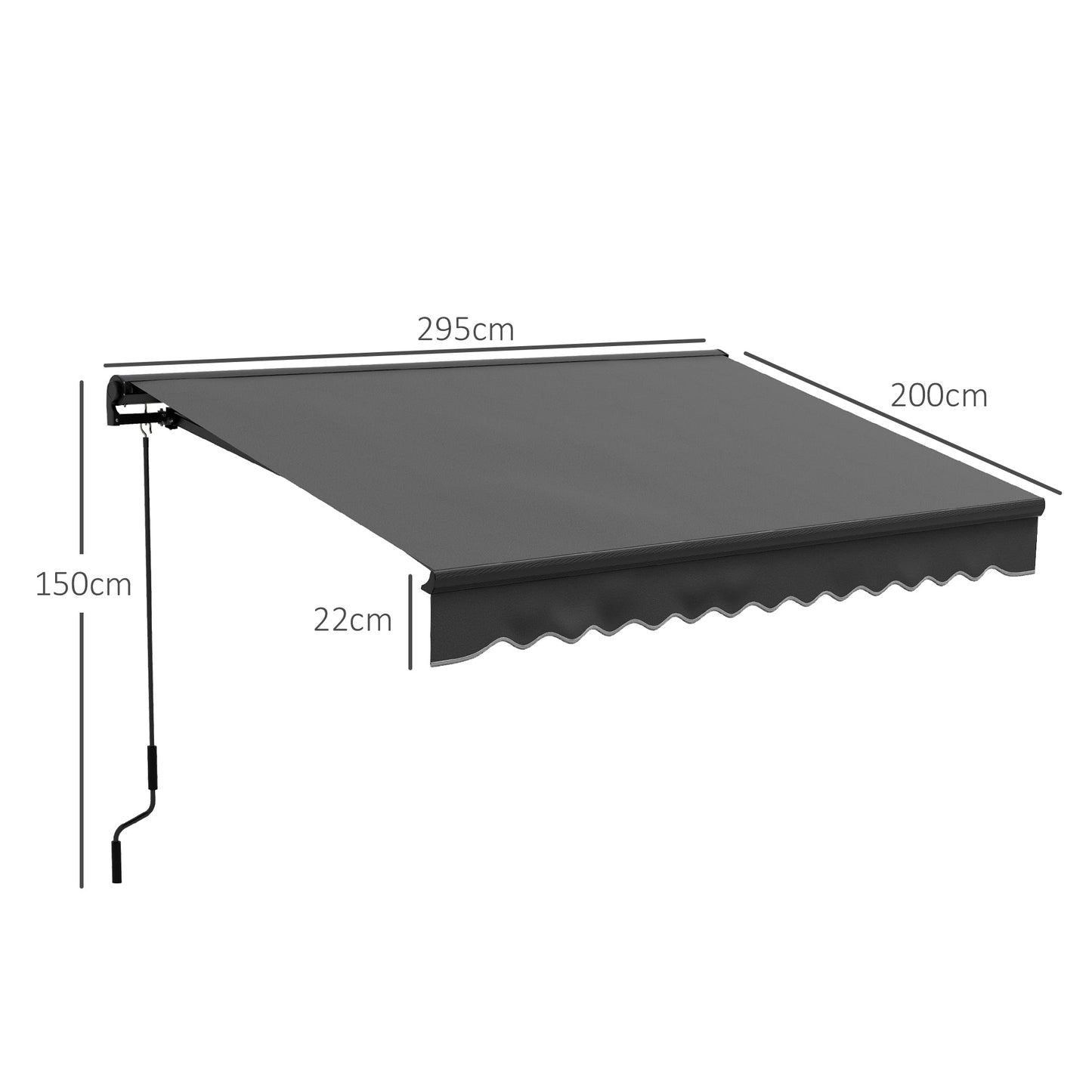 3 x 2m Electric Awning with Remote Controller, Aluminium Frame Retractable Awning, Half Cassette Sun Canopies for Patio Deck Door Window, Dark Grey