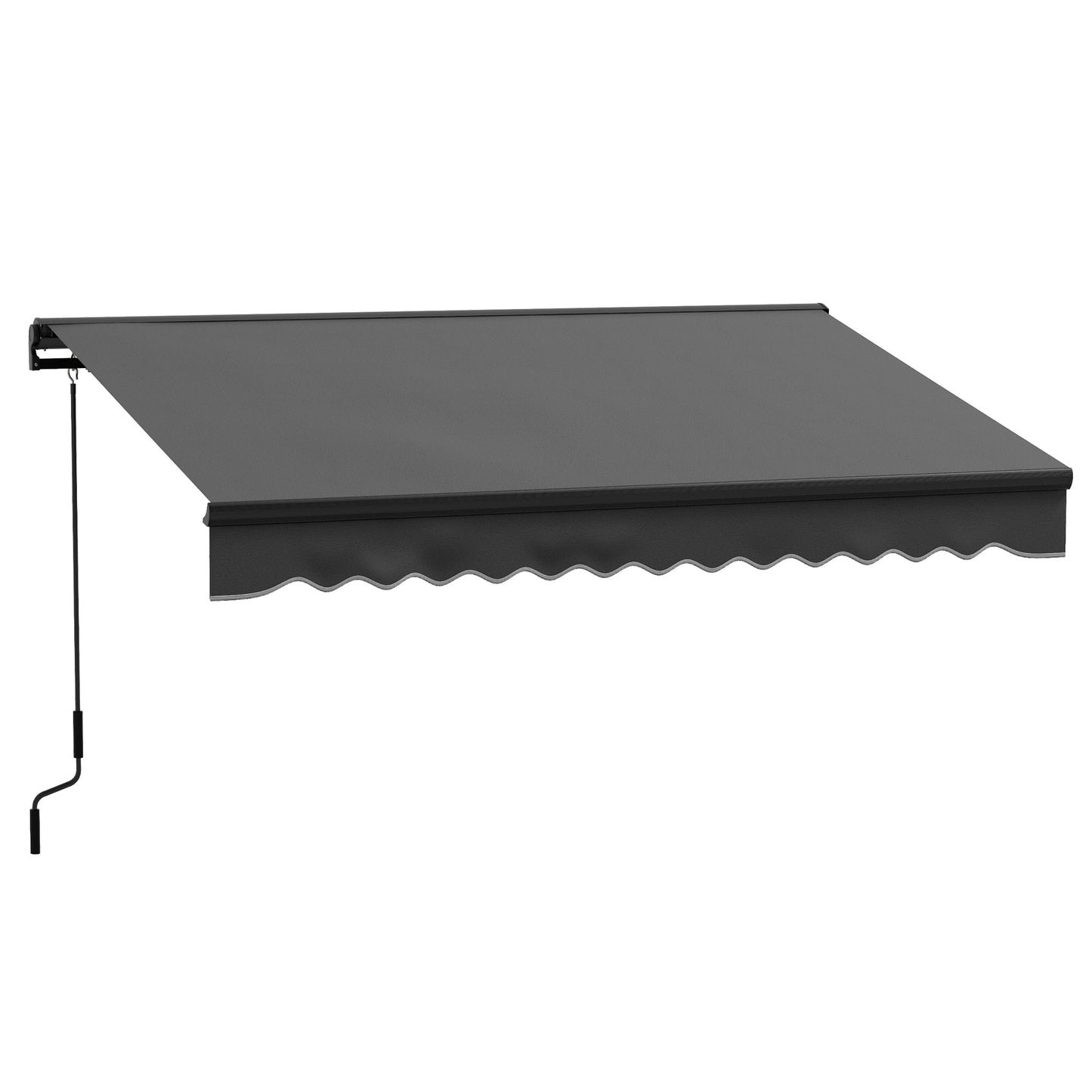 3 x 2m Electric Awning with Remote Controller, Aluminium Frame Retractable Awning, Half Cassette Sun Canopies for Patio Deck Door Window, Dark Grey