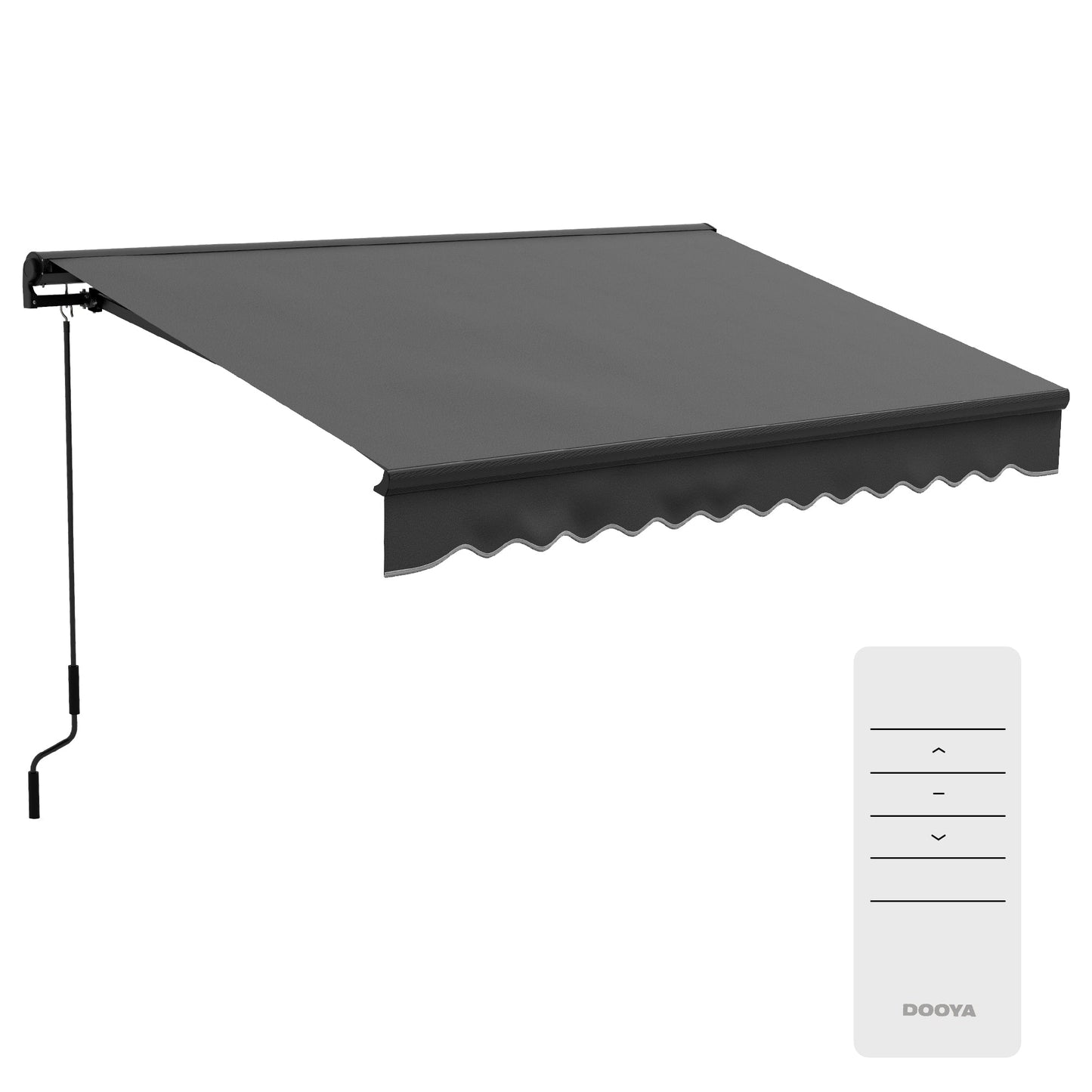 3 x 2m Electric Awning with Remote Controller, Aluminium Frame Retractable Awning, Half Cassette Sun Canopies for Patio Deck Door Window, Dark Grey