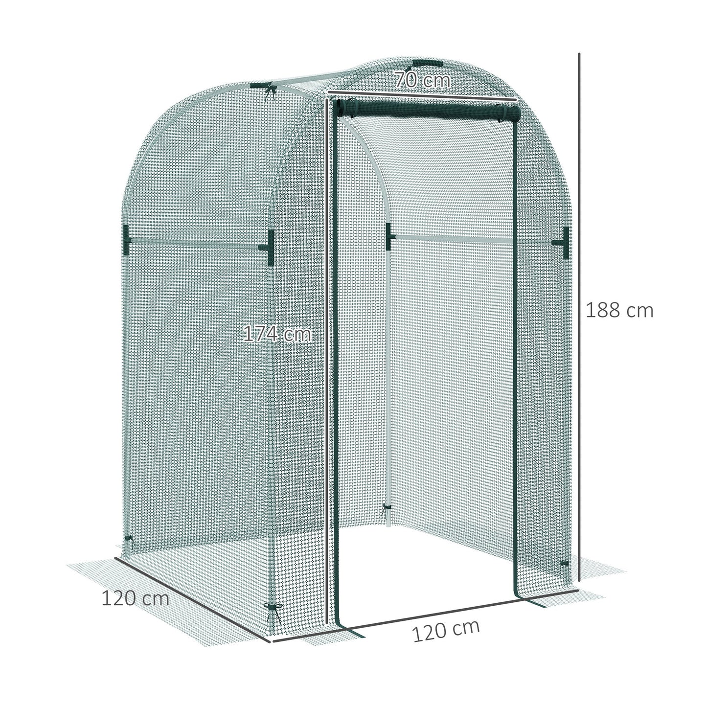 Fruit Cage Bird Netting, Heavy Duty Fruit and Vegetable Protection Tent with Zipped Door, Anti Bird, Insects, Small Animals, 1.2 x 1.2 x 1.9m, Green