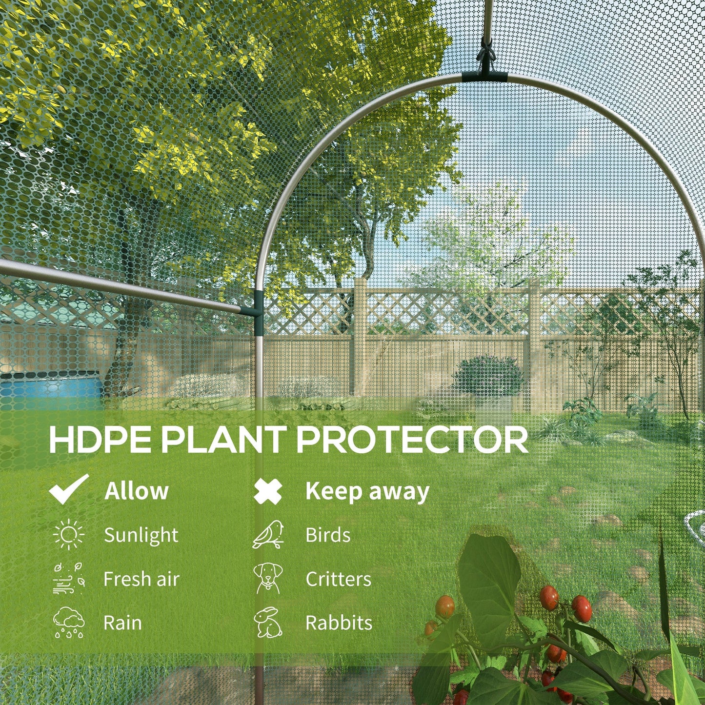 Fruit Cage Bird Netting, Heavy Duty Fruit and Vegetable Protection Tent with Zipped Door, Anti Bird, Insects, Small Animals, 1.2 x 1.2 x 1.9m, Green