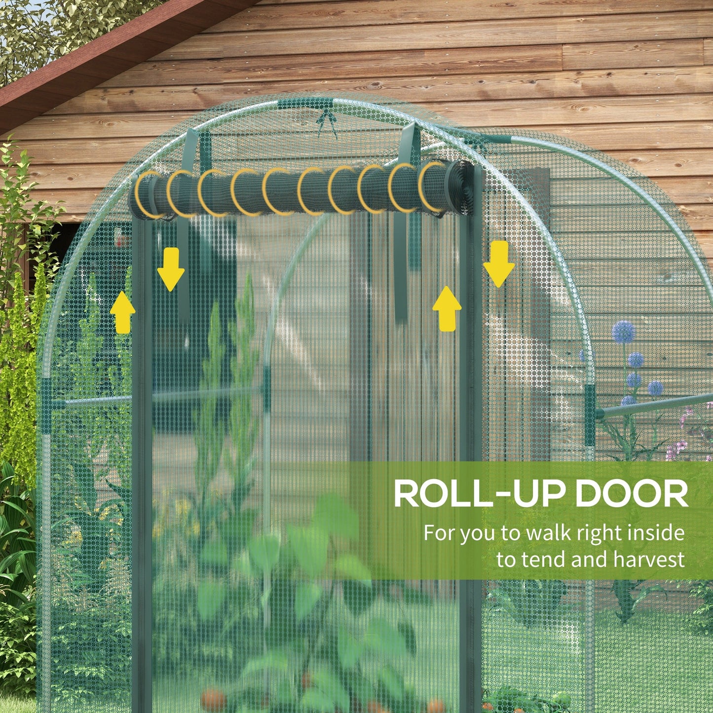 Fruit Cage Bird Netting, Heavy Duty Fruit and Vegetable Protection Tent with Zipped Door, Anti Bird, Insects, Small Animals, 1.2 x 1.2 x 1.9m, Green