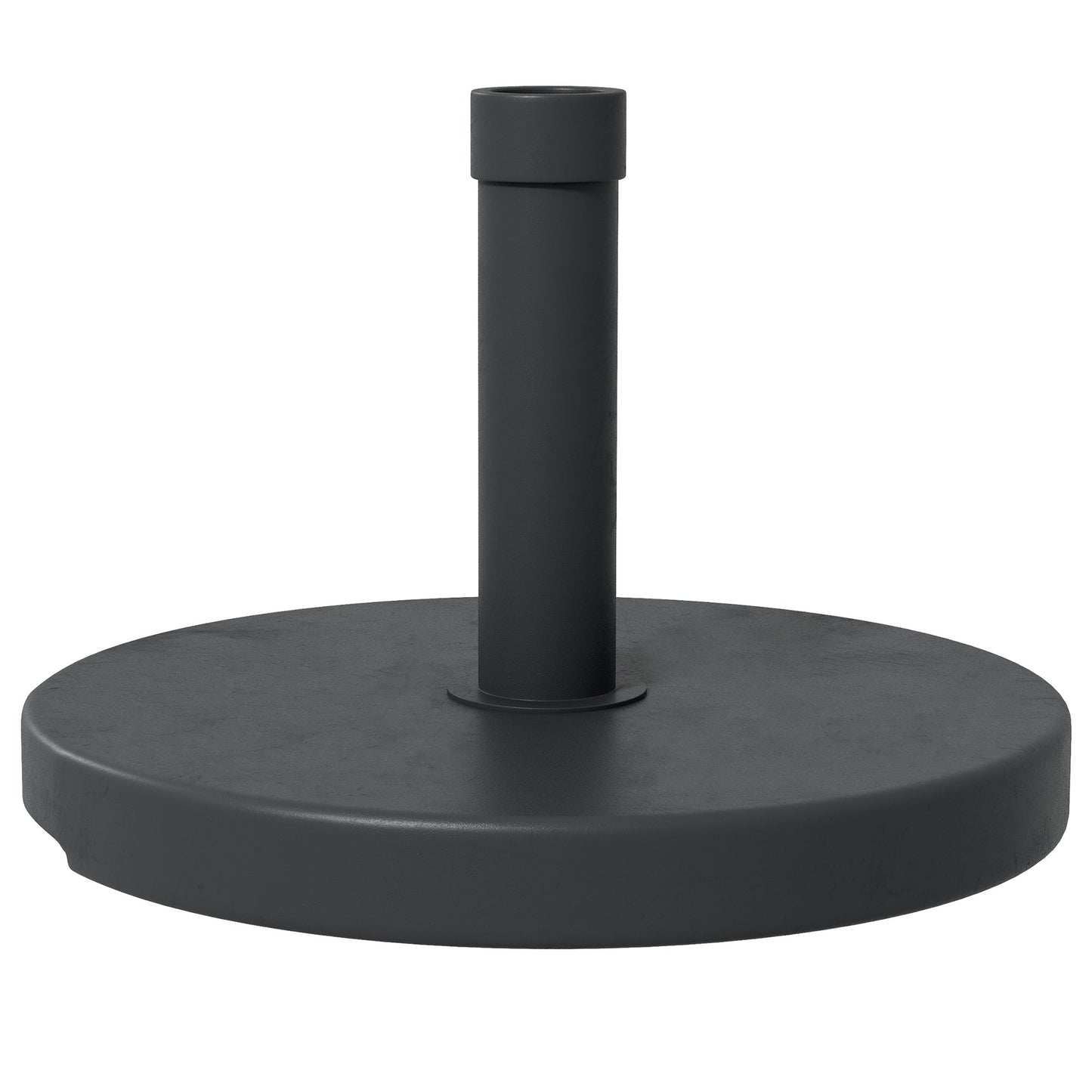 15kg Concrete Parasol Base, Heavy Duty Patio Umbrella Stand with Grip Handle, 46.5cm Round Garden Parasol Holder for 24 to 38mm Poles, Black