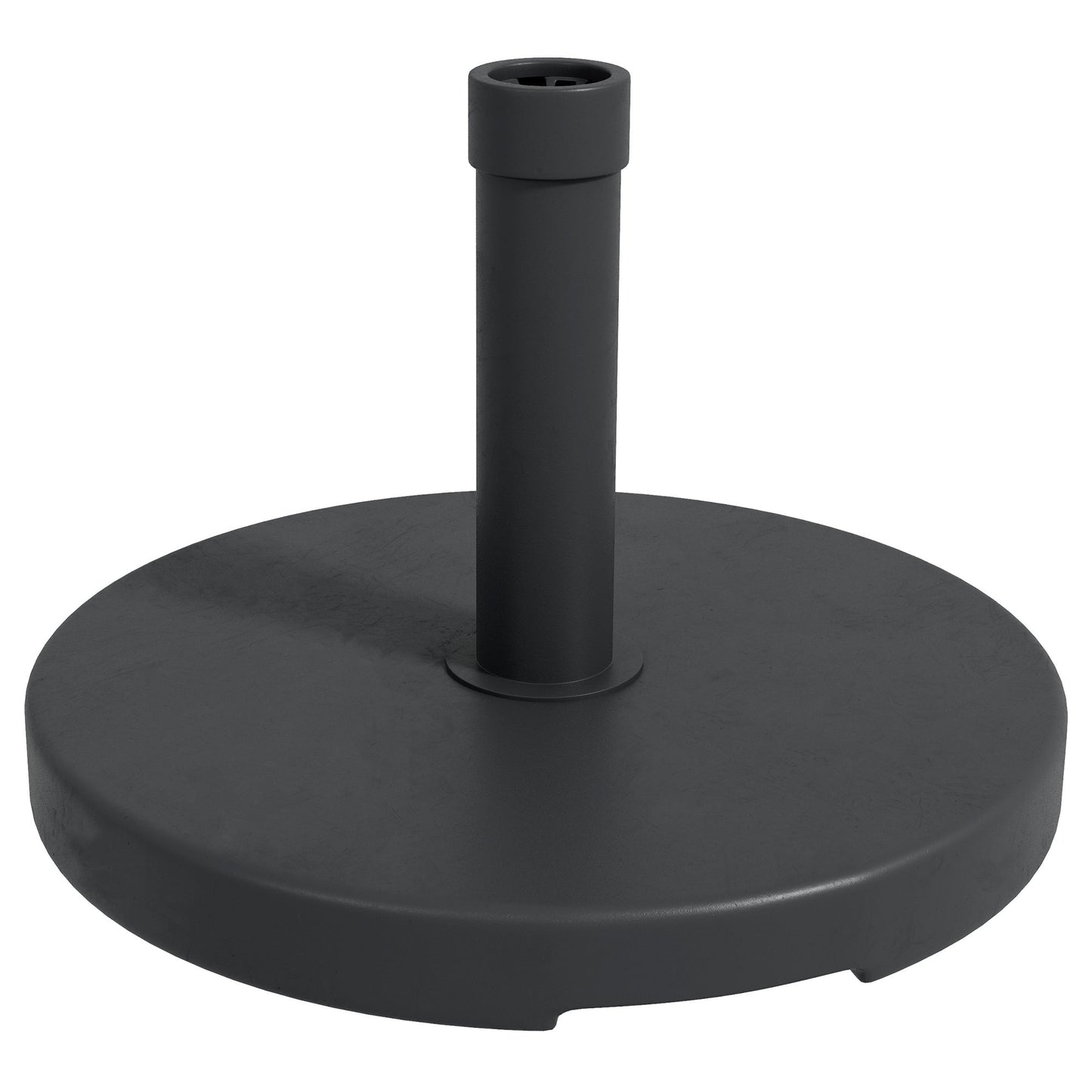 15kg Concrete Parasol Base, Heavy Duty Patio Umbrella Stand with Grip Handle, 46.5cm Round Garden Parasol Holder for 24 to 38mm Poles, Black