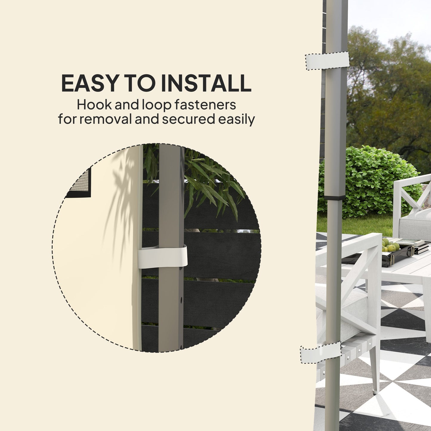 Gazebo Side Panel, Canopy Sidewall Panel with 4 Mesh Bags and 2 Storage Pockets for 3 x 3 m Straight Leg Pop Up Gazebos, 1 Pack Sidewall Only, Beige