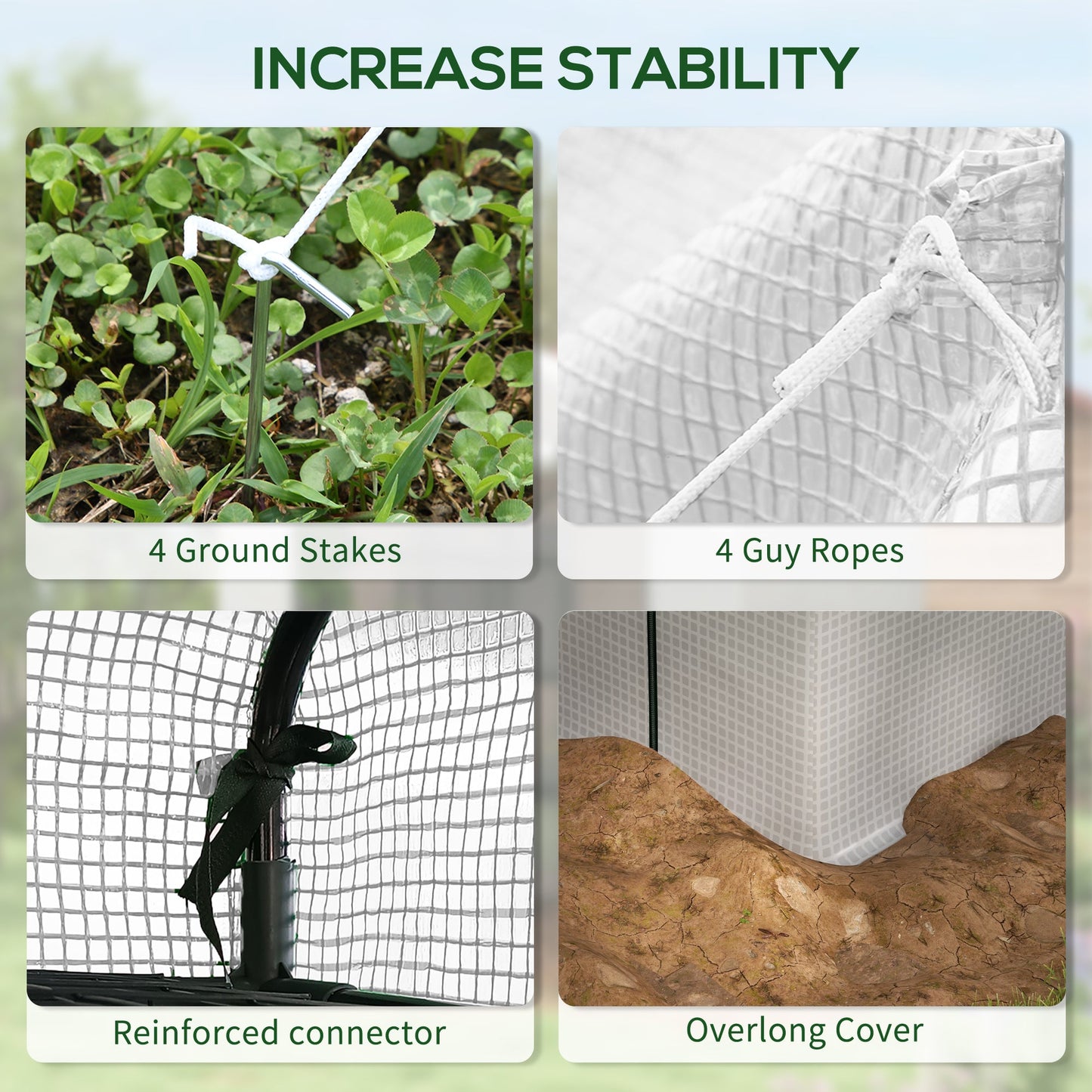 Walk-in Greenhouse with 4 Tier 24 Shelves, Portable Grow House with Roll-up Zipped Door, 244 x 180 x 210 cm, White