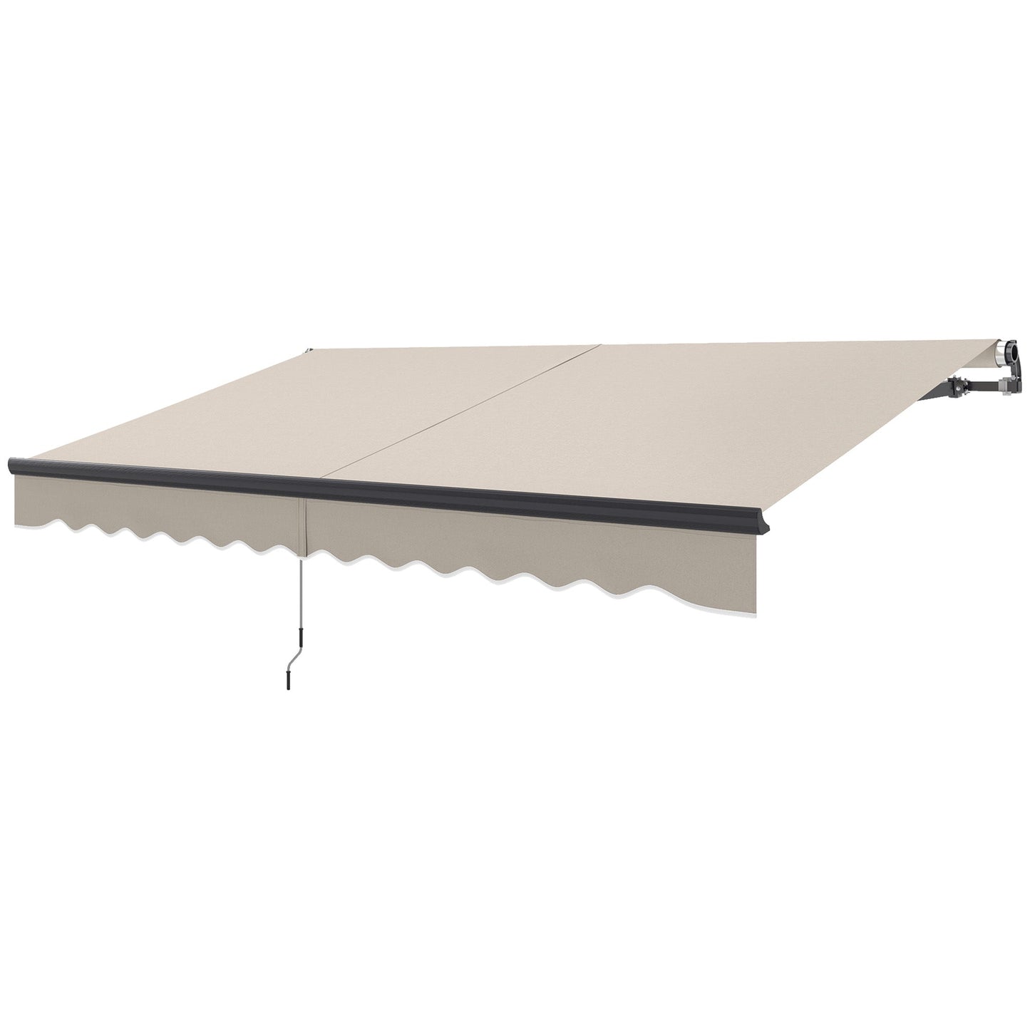 3.5 x 3(m) Electric Awning with Remote Controller, Aluminium Frame DIY Retractable Awning, UPF30+ Sun Shade Canopy for Garden Patio Deck Door Window, Beige
