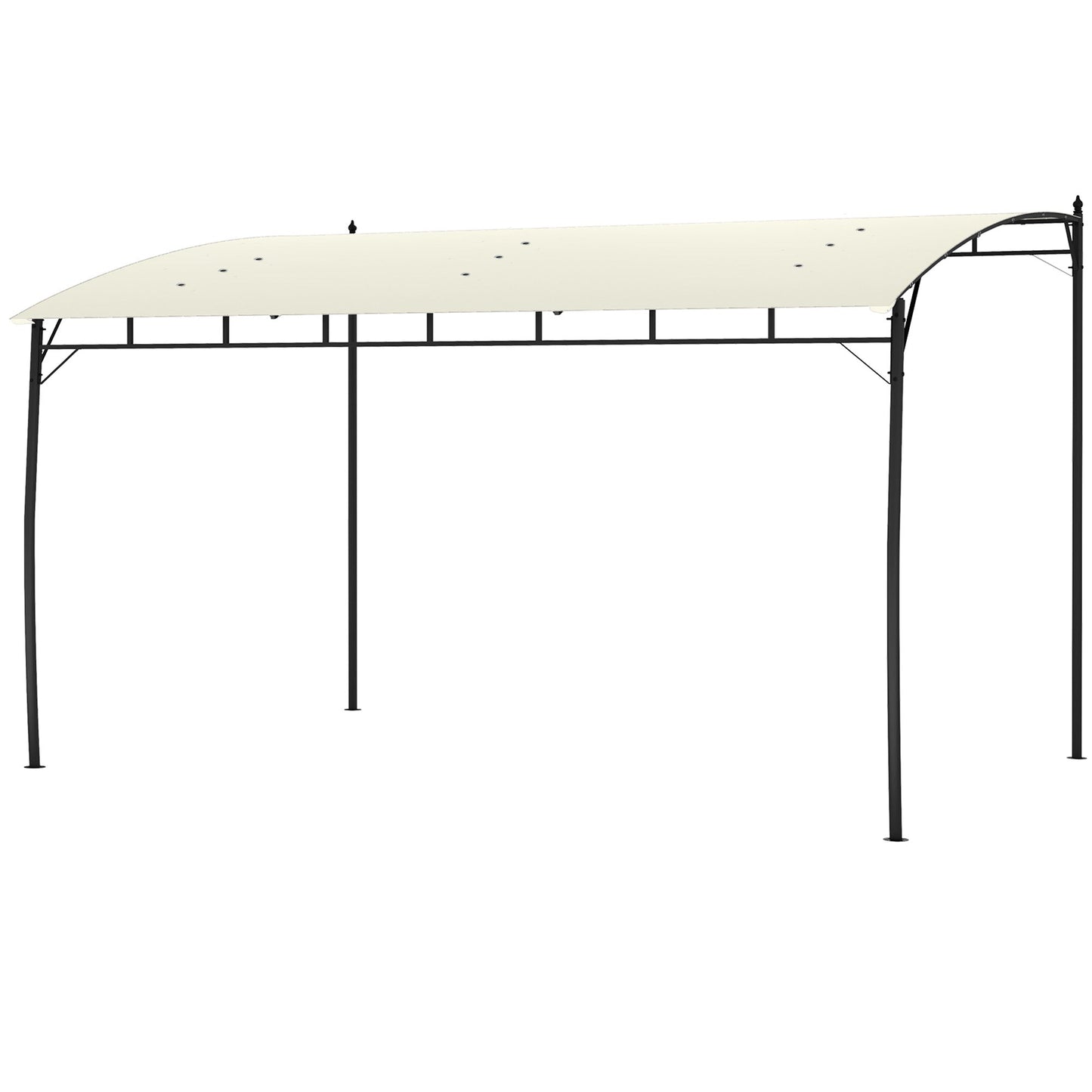 3 x 4m Pergola, Lean to Garden Gazebo with UV-Resistant Canopy and Metal Frame, Outdoor Sun Shade Shelter for Porch, Patio, Deck, Cream White
