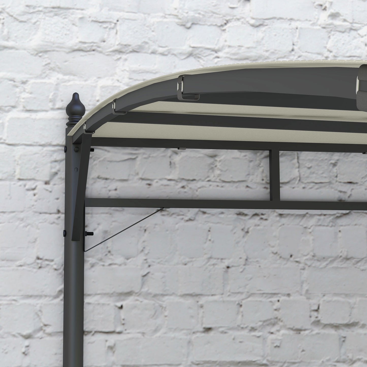 3 x 4m Pergola, Lean to Garden Gazebo with UV-Resistant Canopy and Metal Frame, Outdoor Sun Shade Shelter for Porch, Patio, Deck, Cream White