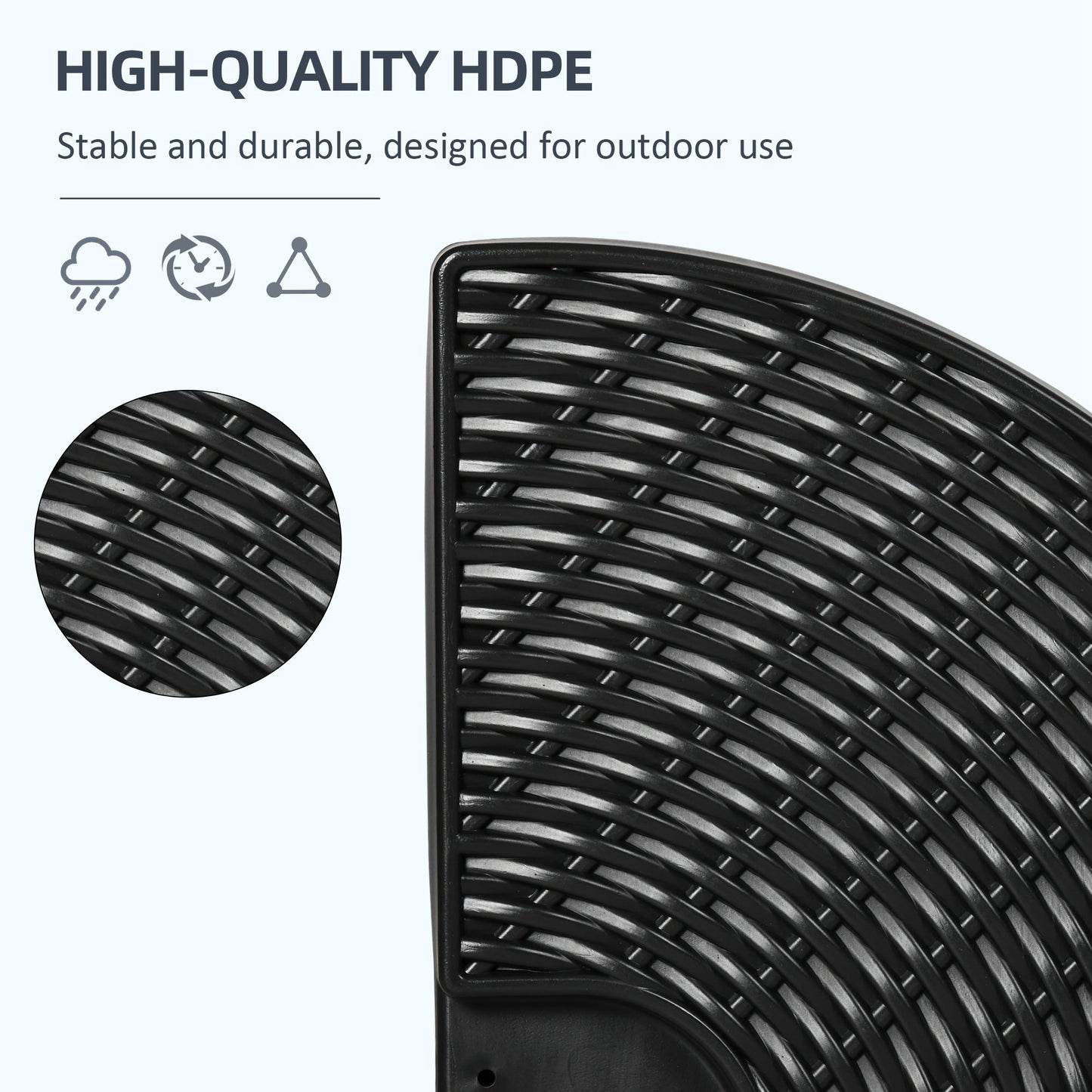 4PCs Parasol Bases, Patio Umbrella Weights for Parasol, Wicker Effect HDPE Water and Sand Filled Garden Umbrella Base with Built-in Handles, Black