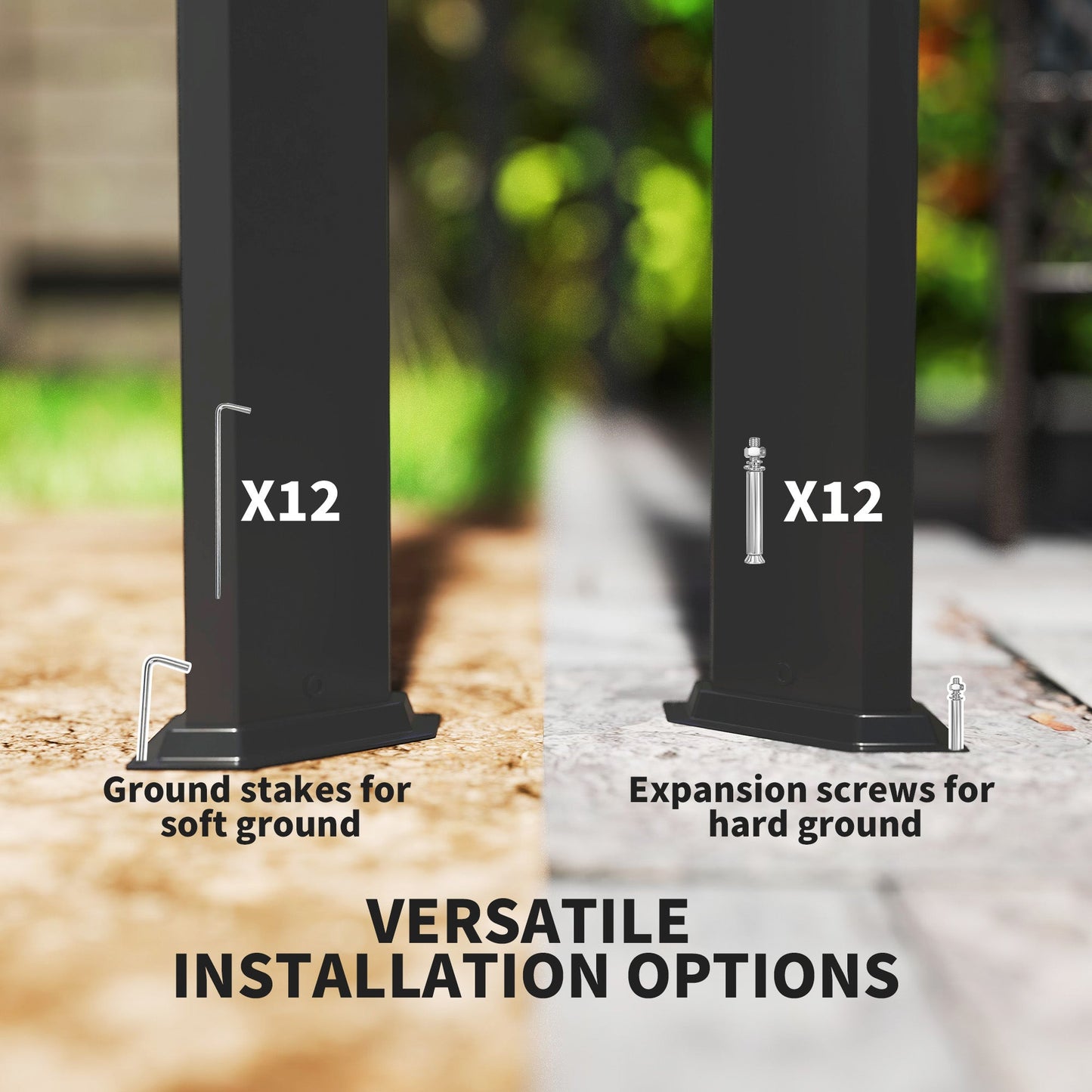 3 x 3(m) Garden Pergola with Retractable Roof Canopy and Roller Shade, Aluminium Pergola Kit Gazebo, UPF30+ Sun Shade Shelter for Deck, Porch, Dark Grey