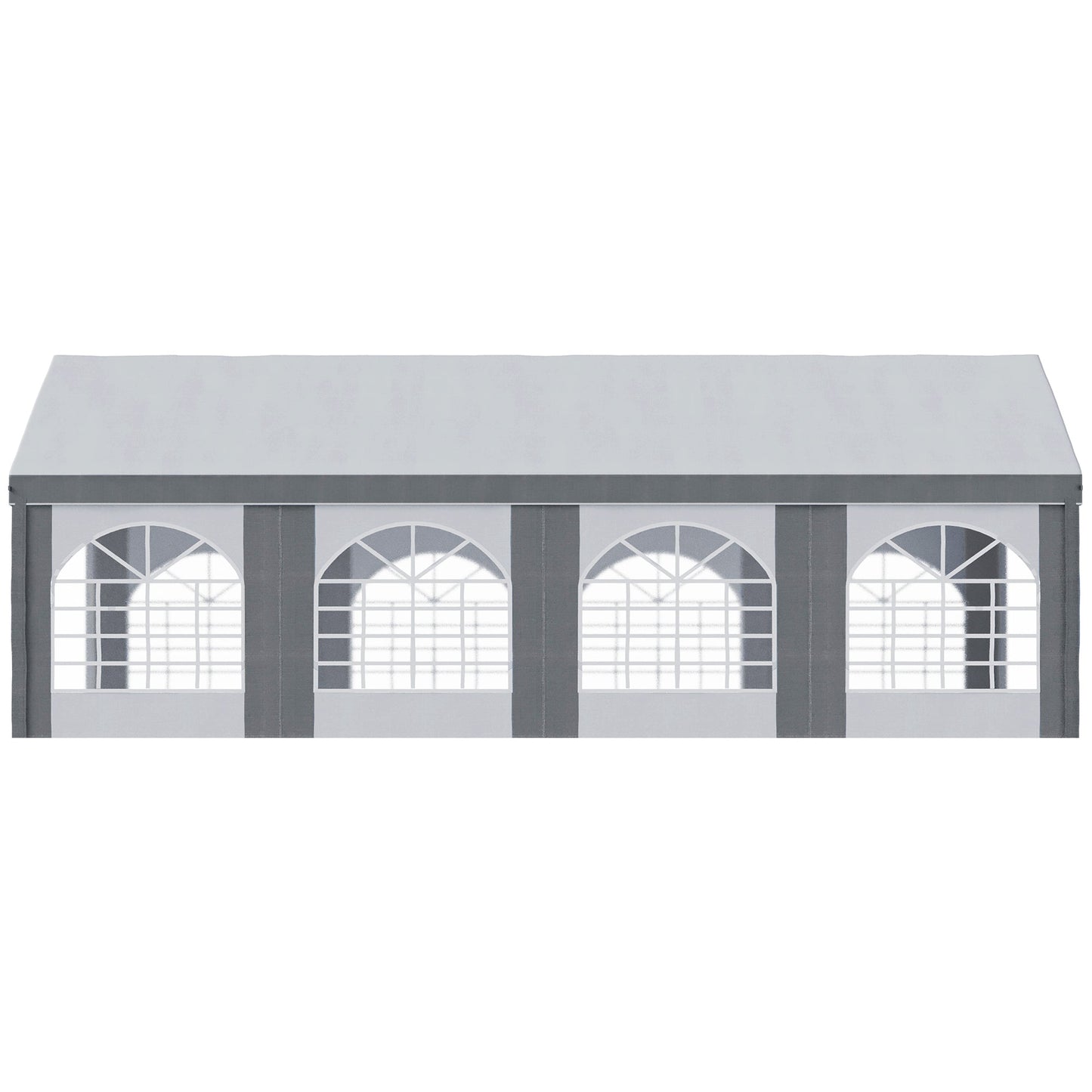 8 x 4m Galvanised Party Tent, Marquee Gazebo with Sides, Eight Windows and Double Doors, for Parties, Wedding and Events