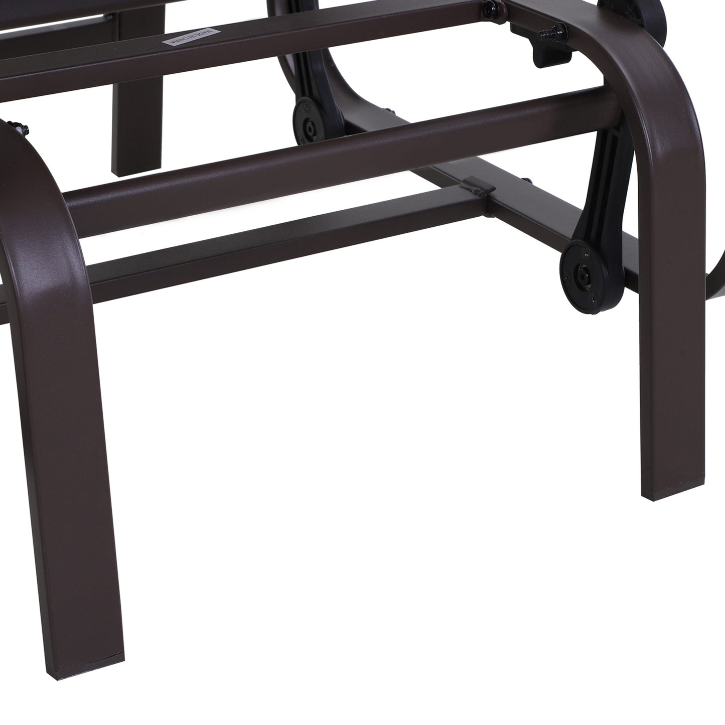 Outdoor Gliding Rocking Chair with Sturdy Metal Frame Garden Comfortable Swing Chair for Patio, Garden and Poolside, Brown