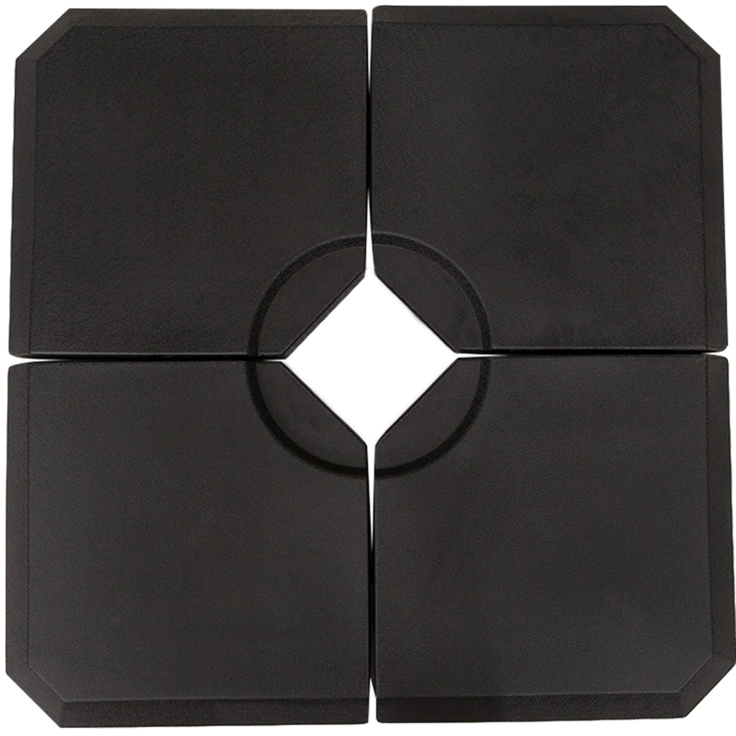 Set of 4 Parasol Base Stand Weights for Cantilever Parasols, Water and Sand Filled, Up to 120kg, Black