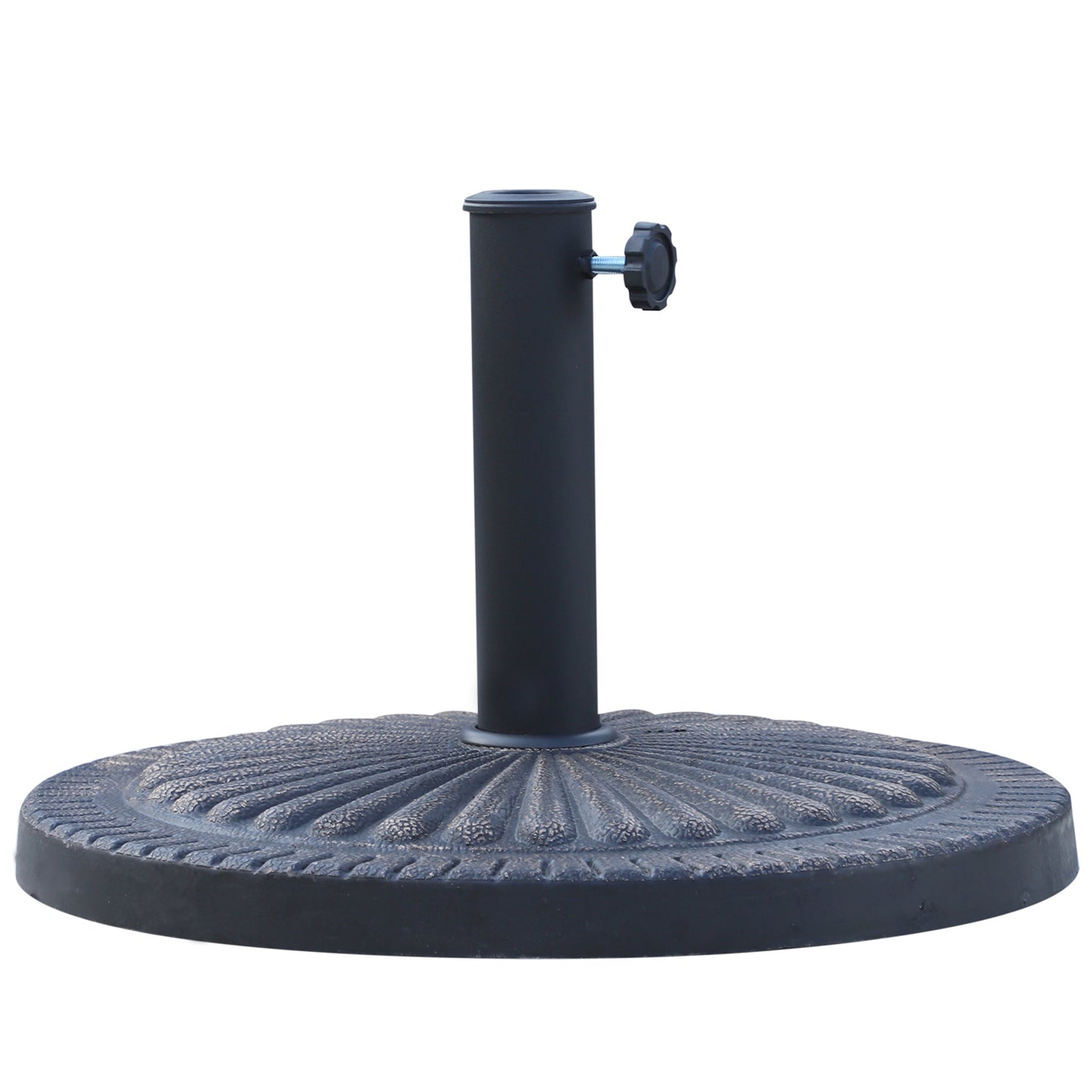 14kg Garden Parasol Base, Round Resin Sun Umbrella Base, Outdoor Umbrella Stand for 38mm or 48mm Outdoor Umbrella Poles, Bronze Tone