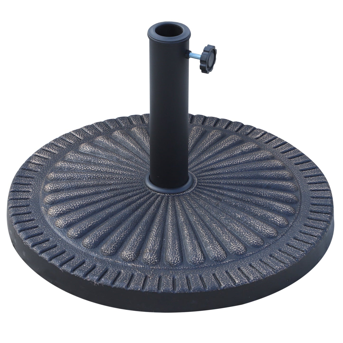 14kg Garden Parasol Base, Round Resin Sun Umbrella Base, Outdoor Umbrella Stand for 38mm or 48mm Outdoor Umbrella Poles, Bronze Tone
