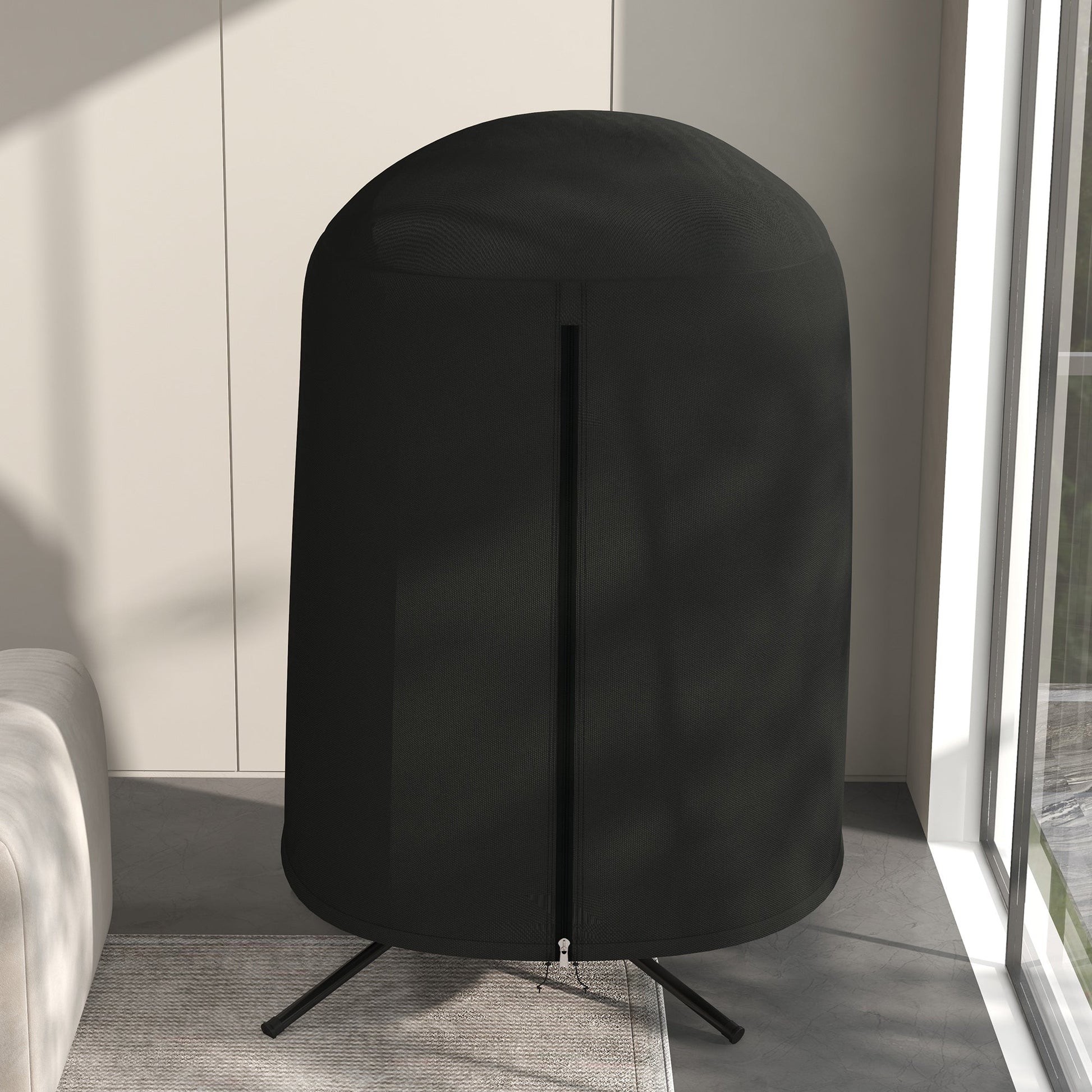 Hanging Egg Chair Cover, Outdoor Single Swing Chair Cover, Waterproof Anti-dust Furniture Protector with Zipper, 420D Oxford Fabric for Φ128 x 190H cm Stand, Black
