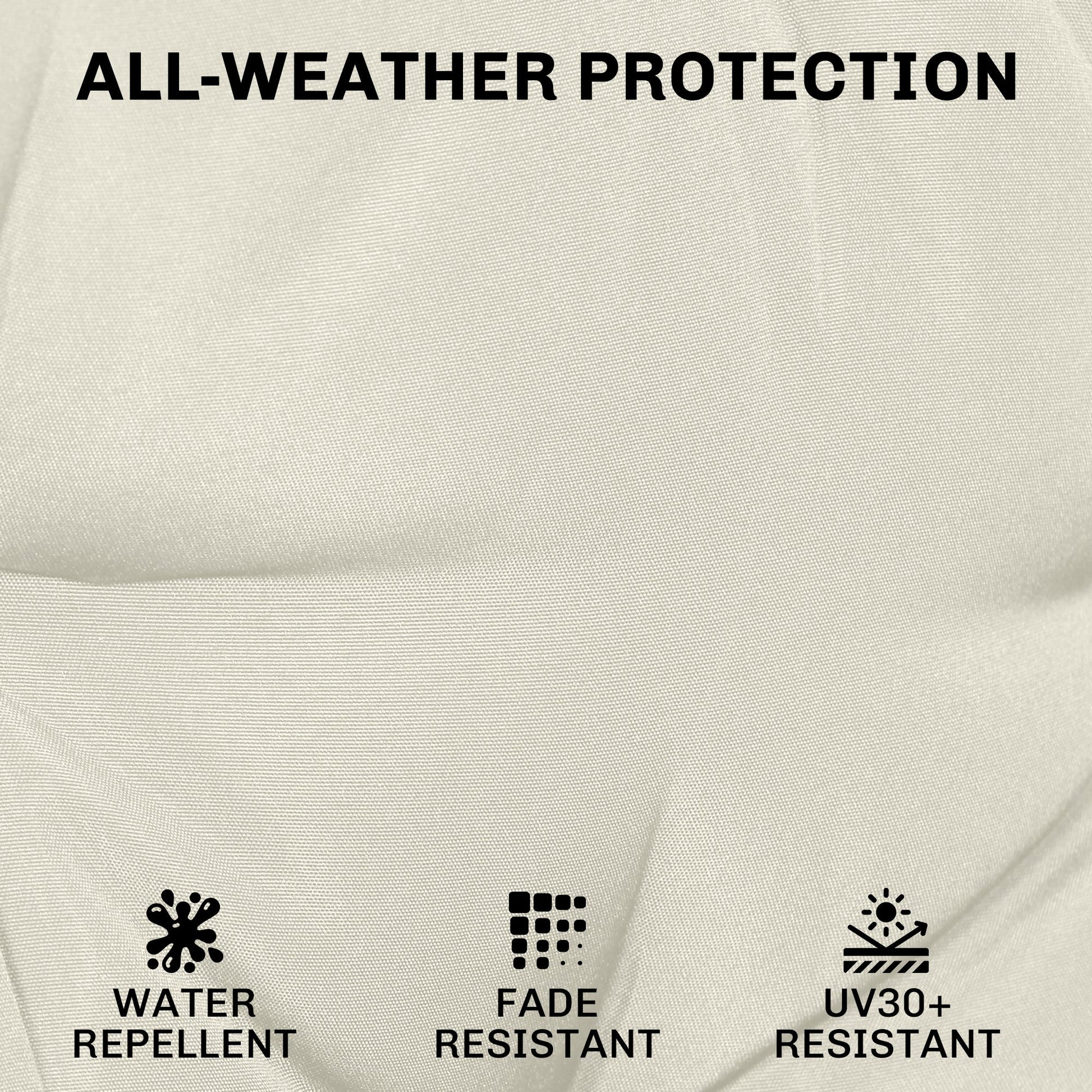 Outdoor Chair Seat Cushions Set of 2, Garden Chair Cushions with 7cm Thick Foam & Ties, Water Repellent and UV Resistant Covers for Patio Furniture 40x40cm, Cream White
