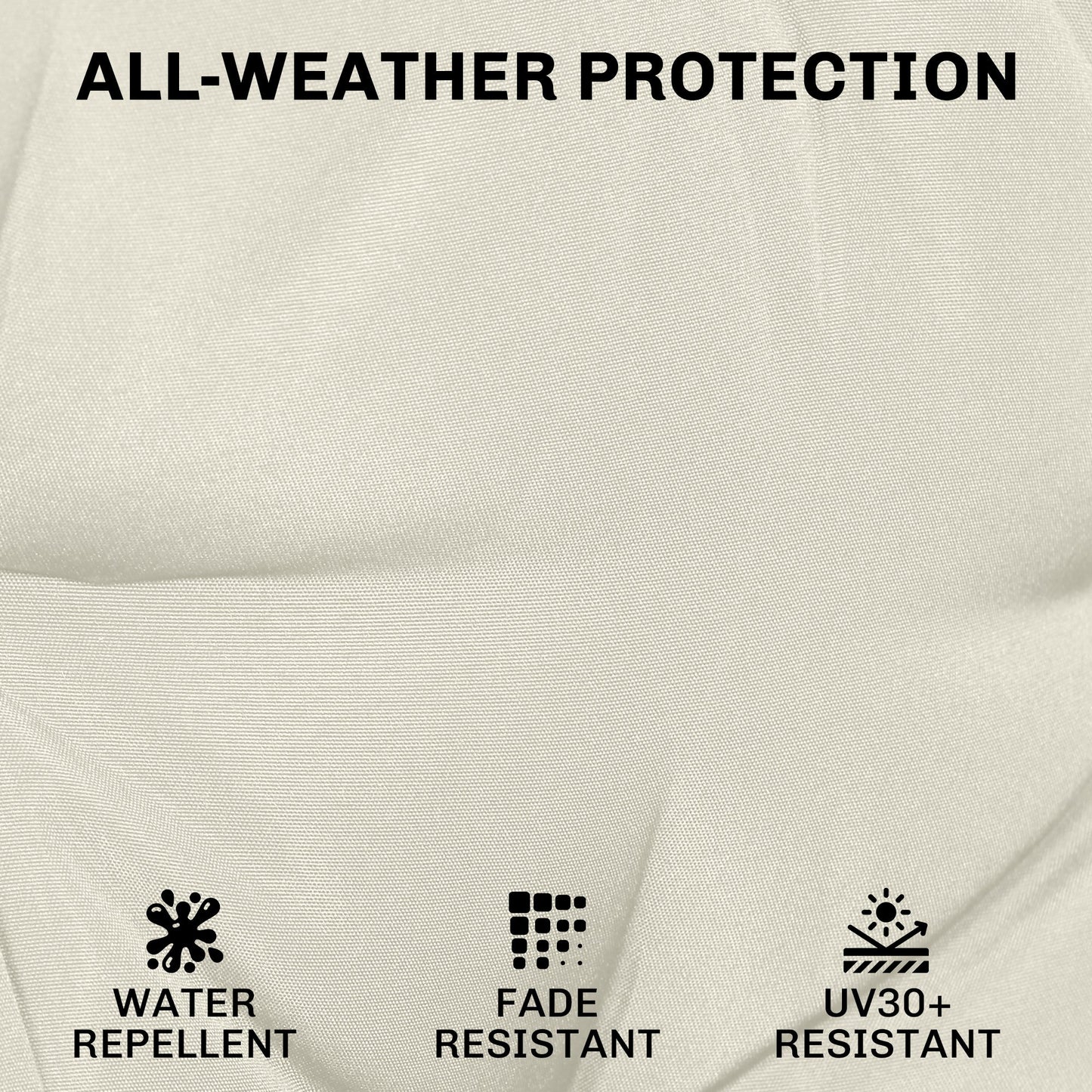 Outdoor Chair Seat Cushions Set of 2, Garden Chair Cushions with 7cm Thick Foam & Ties, Water Repellent and UV Resistant Covers for Patio Furniture 40x40cm, Cream White