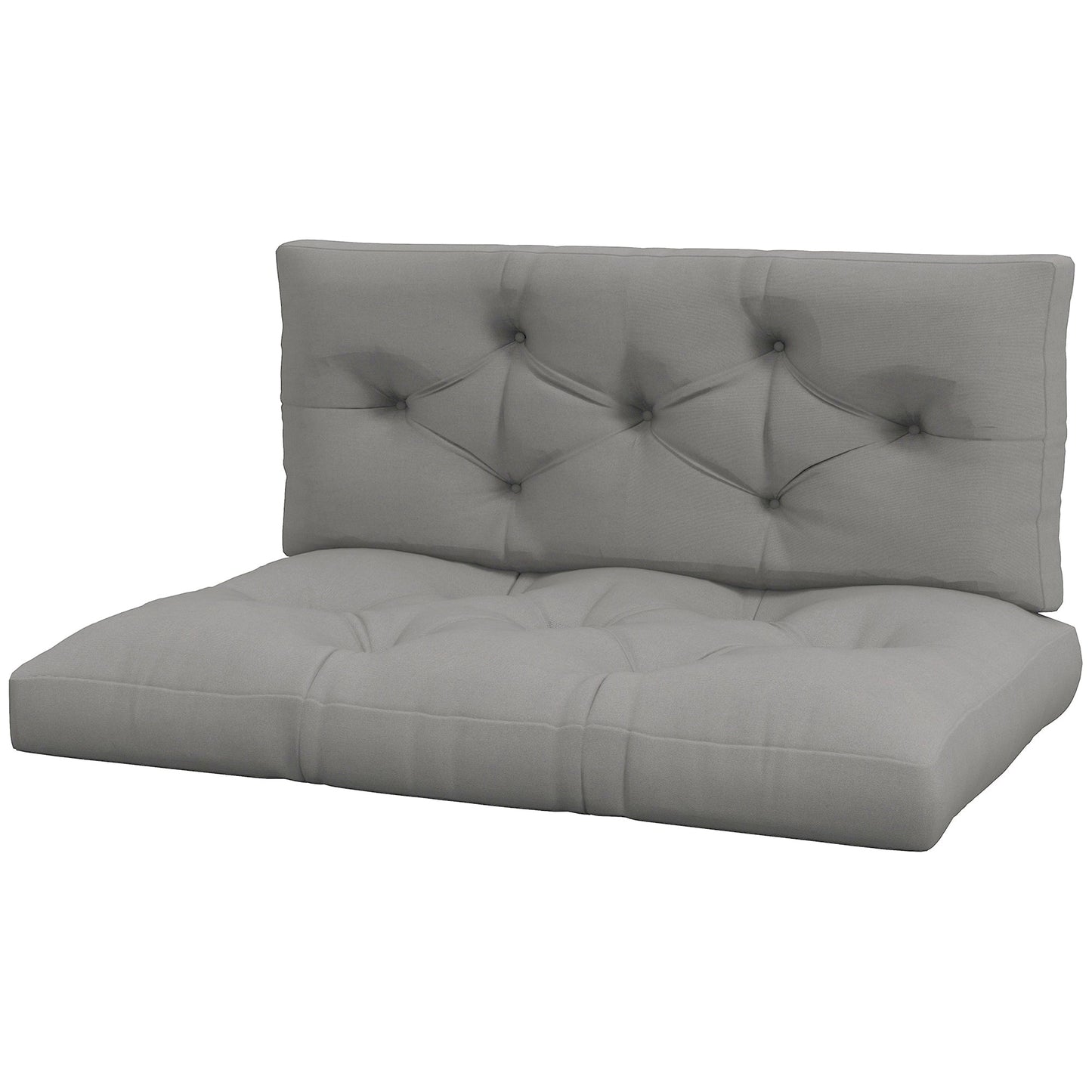2 Seater Outdoor Seat Cushions Back Cushion for Pallet, Water Repellent Seat Pads, Light Grey
