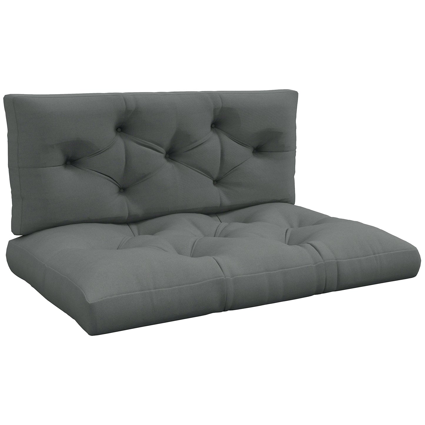 2 Seater Outdoor Seat Cushions Back Cushion for Pallet, Water Repellent Seat Pads, Light Grey