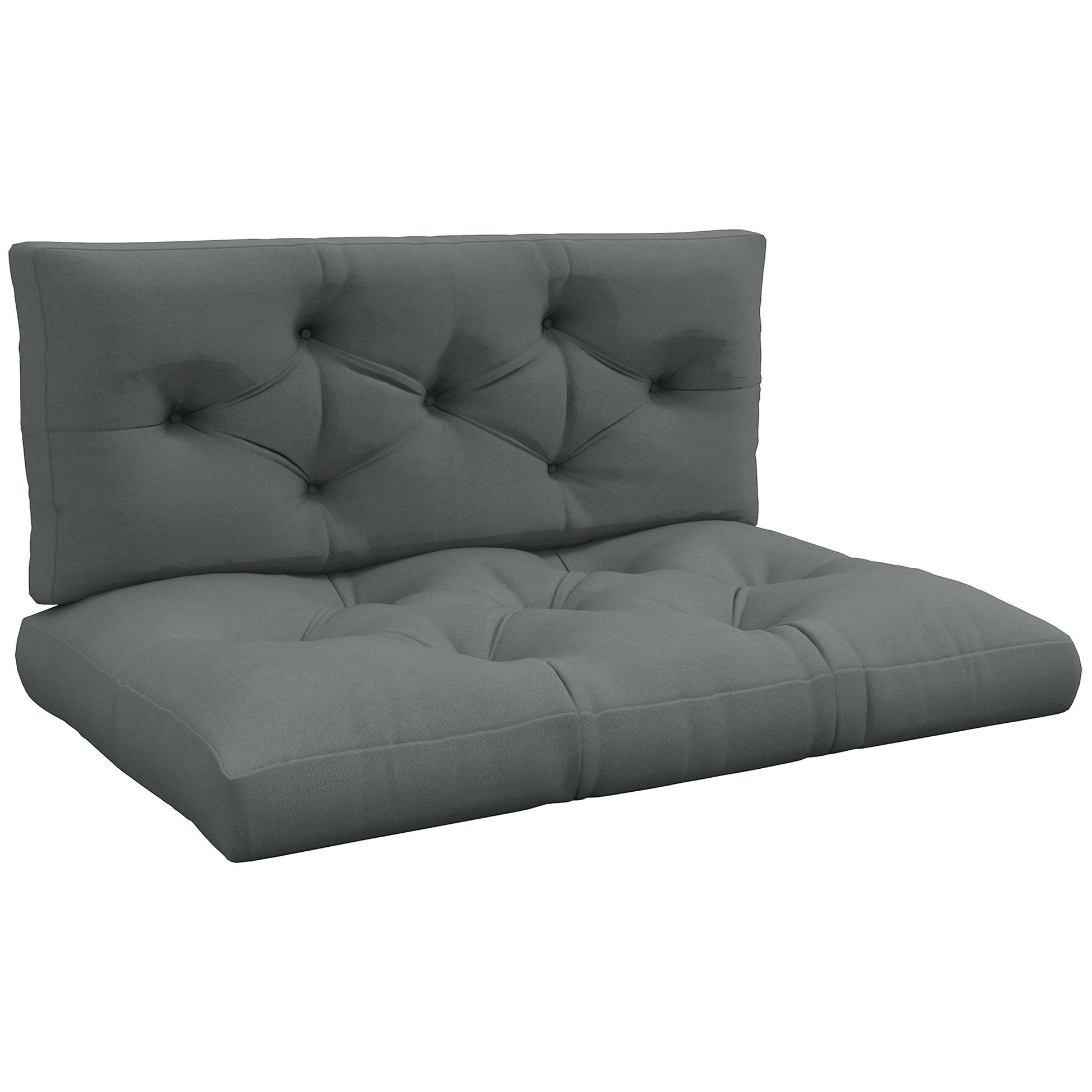 2 Seater Outdoor Seat Cushions Back Cushion for Pallet, Water Repellent Seat Pads, Light Grey