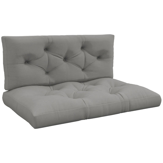 2 Seater Outdoor Seat Cushions Back Cushion for Pallet, Water Repellent Seat Pads, Light Grey