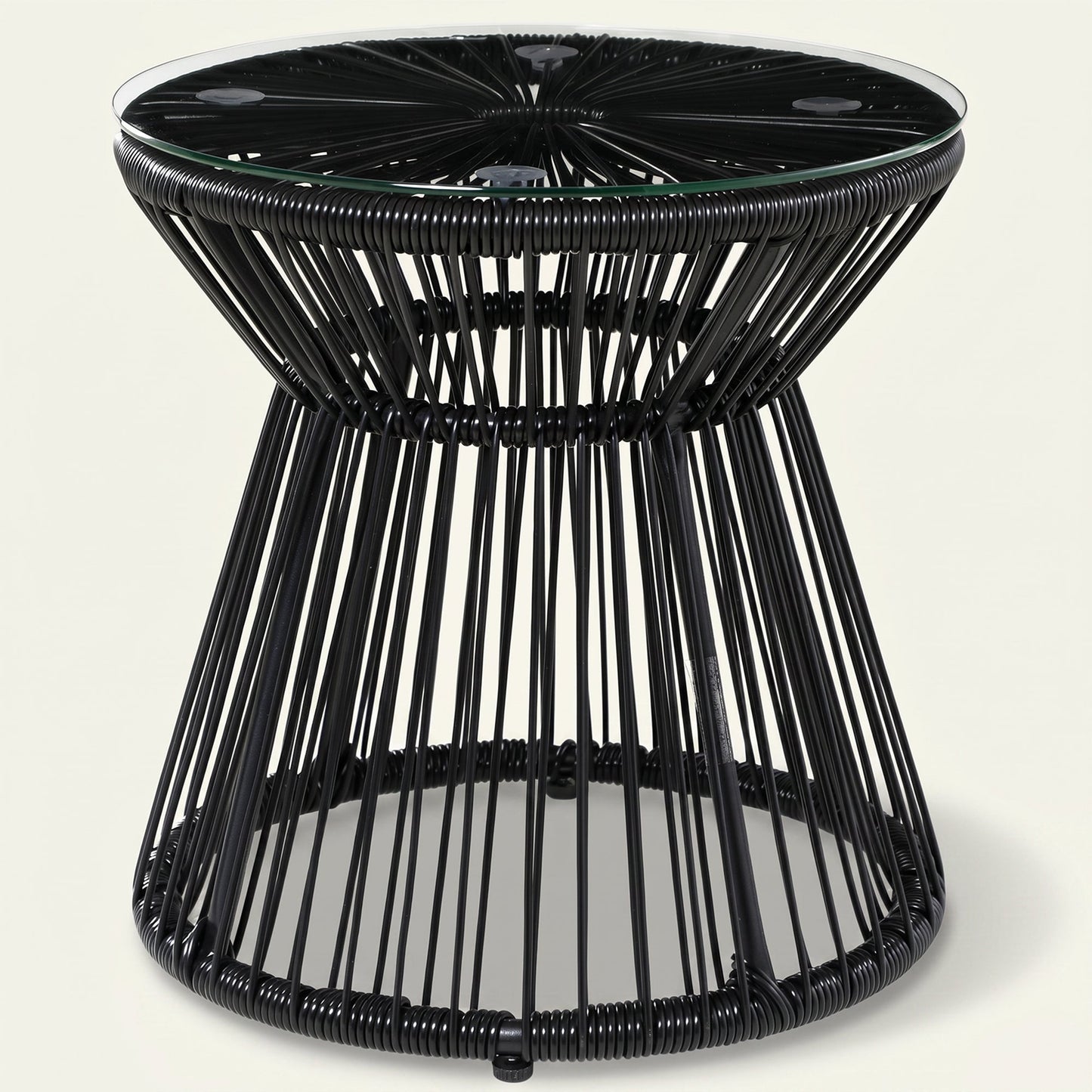 ARVOYA PE Rattan Side Table, Black