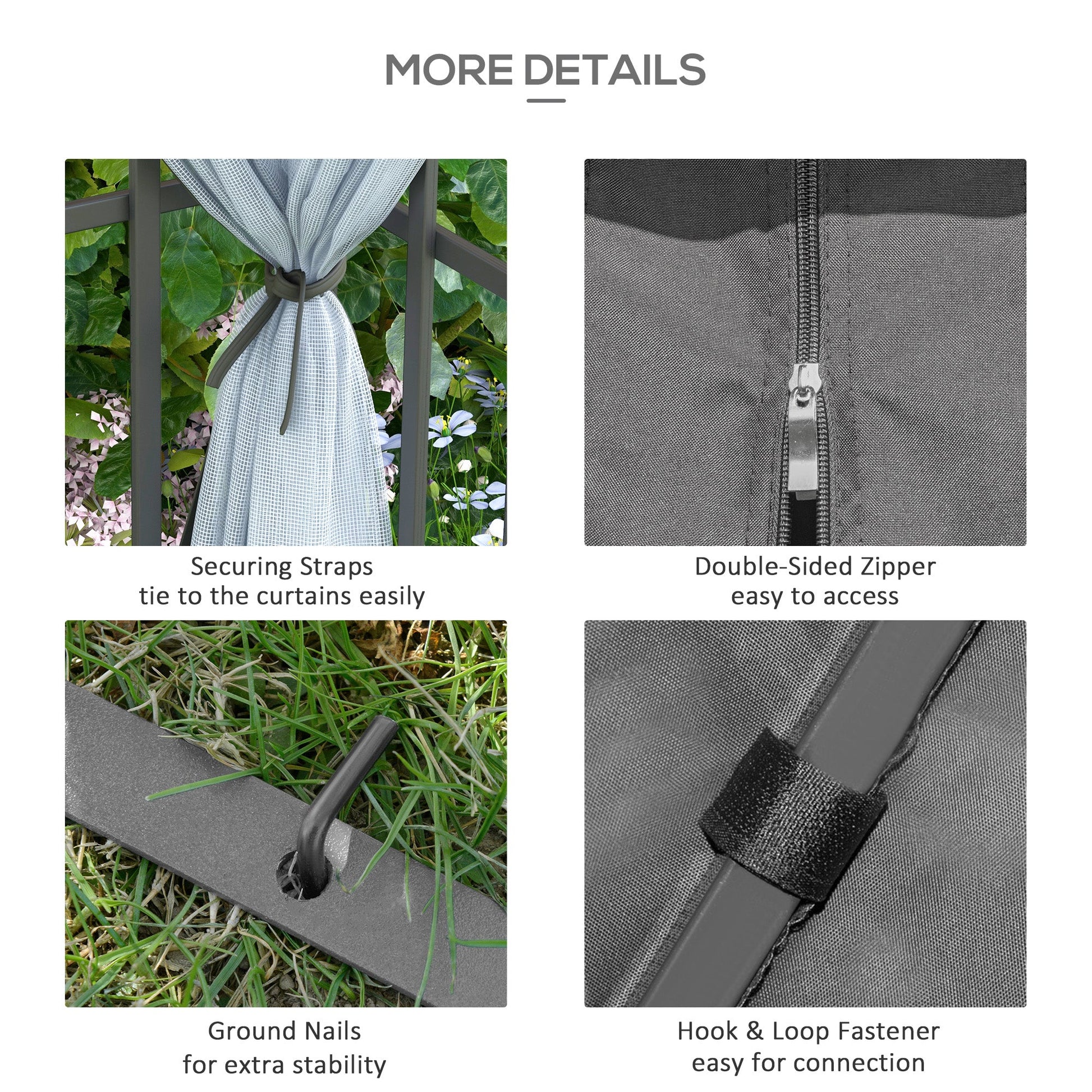 3 x 3(m) Patio Gazebo Canopy Garden Pavilion Tent Shelter with 2 Tier Roof and Mosquito Netting, Steel Frame, Grey