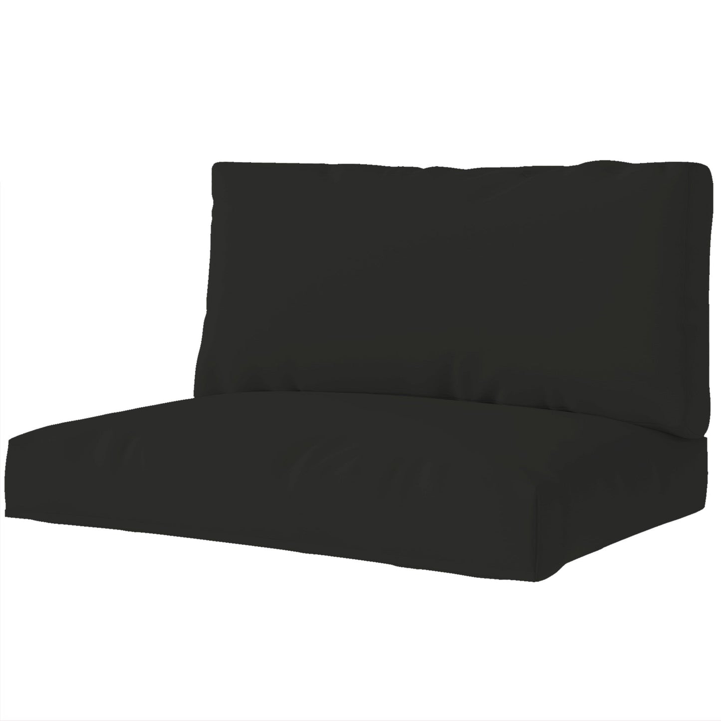 2 Seater Pallet Furniture Cushions Pallet Cushions, UPF20+ 220gsm Fabric, 20 cm Thick Outdoor Seat Pads, Black